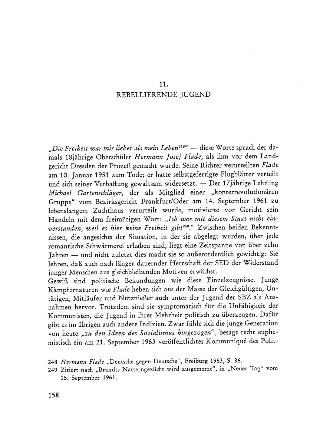 Selbstbehauptung und Widerstand in der Sowjetischen Besatzungszone (SBZ) Deutschlands [Deutsche Demokratische Republik (DDR)] 1964, Seite 158 (Selbstbeh. Wdst. SBZ Dtl. DDR 1964, S. 158)