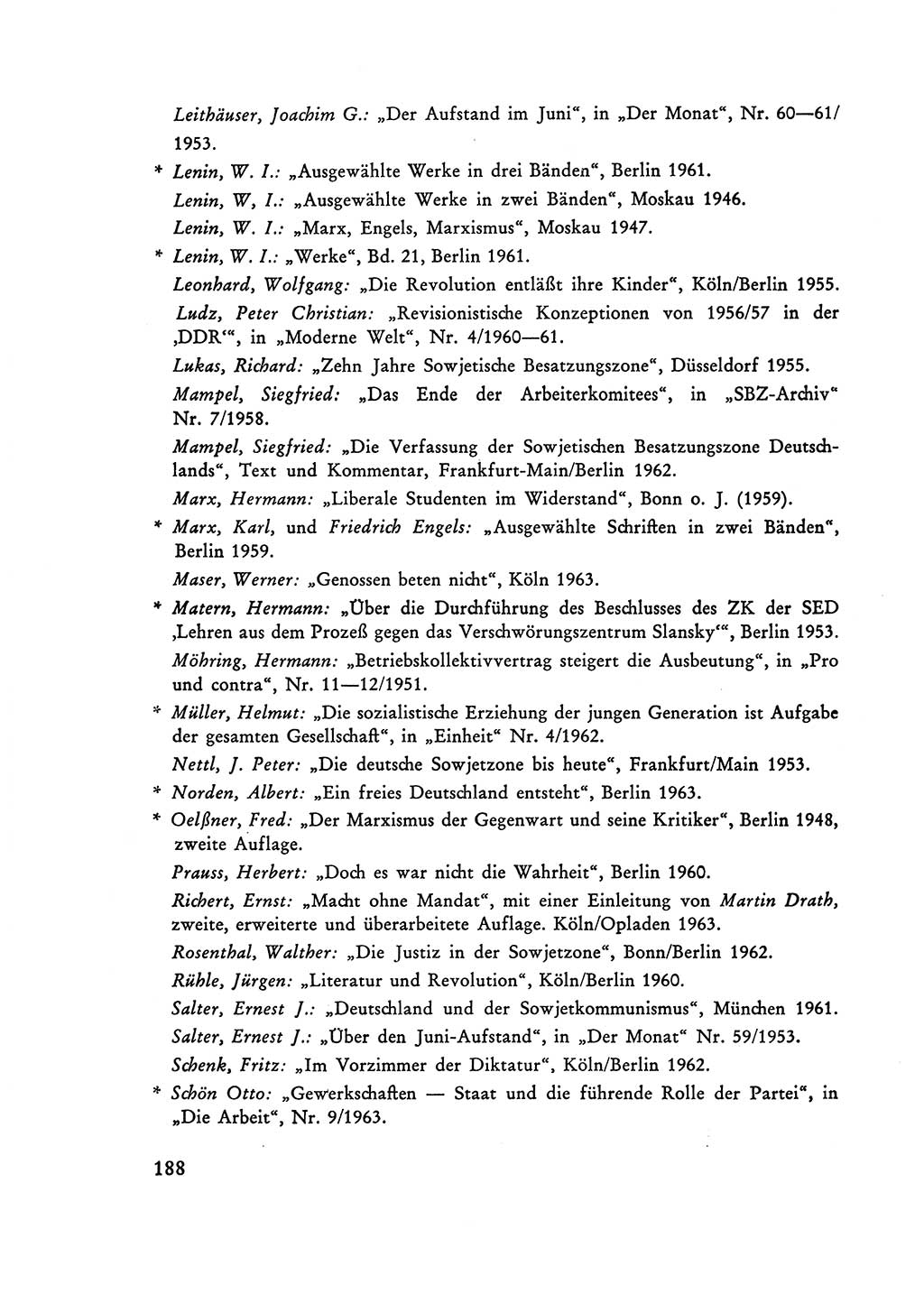 Selbstbehauptung und Widerstand in der Sowjetischen Besatzungszone (SBZ) Deutschlands [Deutsche Demokratische Republik (DDR)] 1964, Seite 188 (Selbstbeh. Wdst. SBZ Dtl. DDR 1964, S. 188)