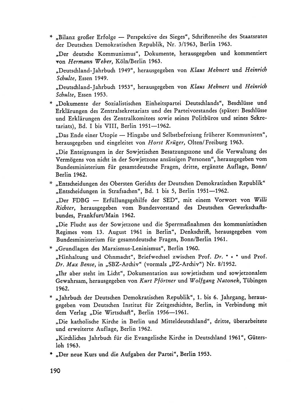 Selbstbehauptung und Widerstand in der Sowjetischen Besatzungszone (SBZ) Deutschlands [Deutsche Demokratische Republik (DDR)] 1964, Seite 190 (Selbstbeh. Wdst. SBZ Dtl. DDR 1964, S. 190)