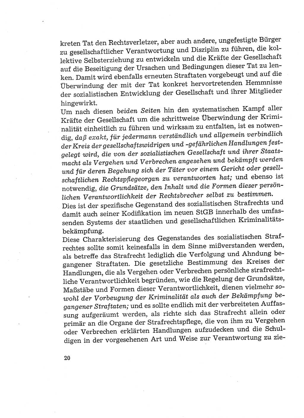 Verantwortung und Schuld im neuen Strafgesetzbuch (StGB) [Deutsche Demokratische Republik (DDR)] 1964, Seite 20 (Verantw. Sch. StGB DDR 1964, S. 20)