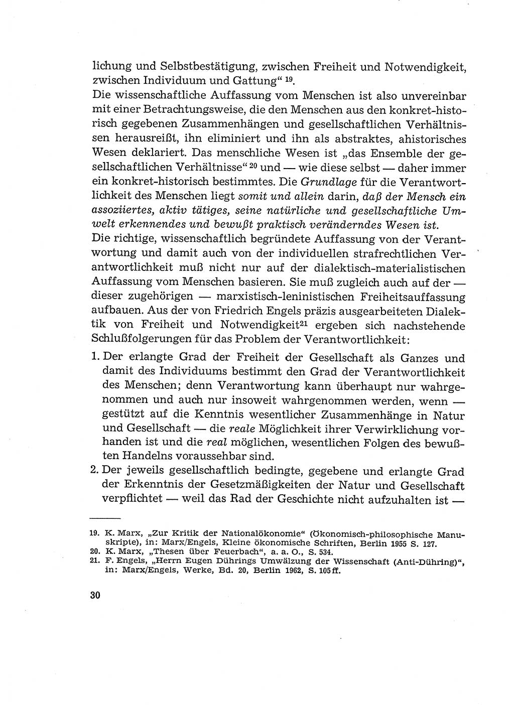 Verantwortung und Schuld im neuen Strafgesetzbuch (StGB) [Deutsche Demokratische Republik (DDR)] 1964, Seite 30 (Verantw. Sch. StGB DDR 1964, S. 30)