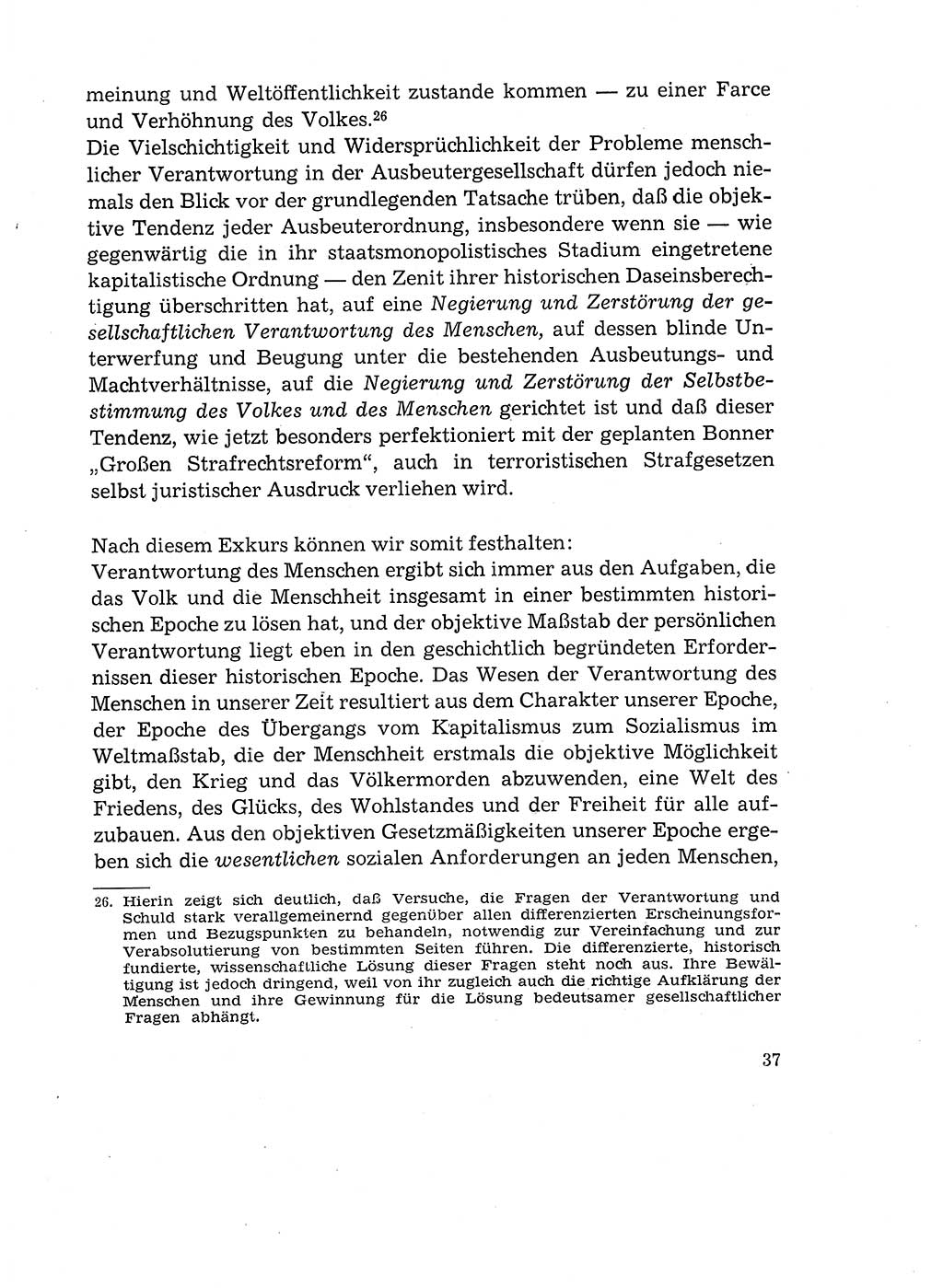 Verantwortung und Schuld im neuen Strafgesetzbuch (StGB) [Deutsche Demokratische Republik (DDR)] 1964, Seite 37 (Verantw. Sch. StGB DDR 1964, S. 37)