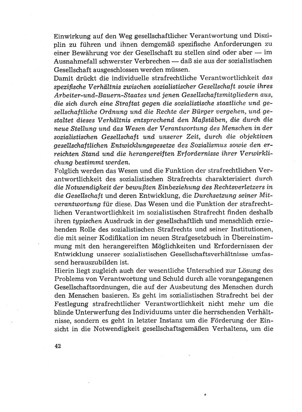 Verantwortung und Schuld im neuen Strafgesetzbuch (StGB) [Deutsche Demokratische Republik (DDR)] 1964, Seite 42 (Verantw. Sch. StGB DDR 1964, S. 42)