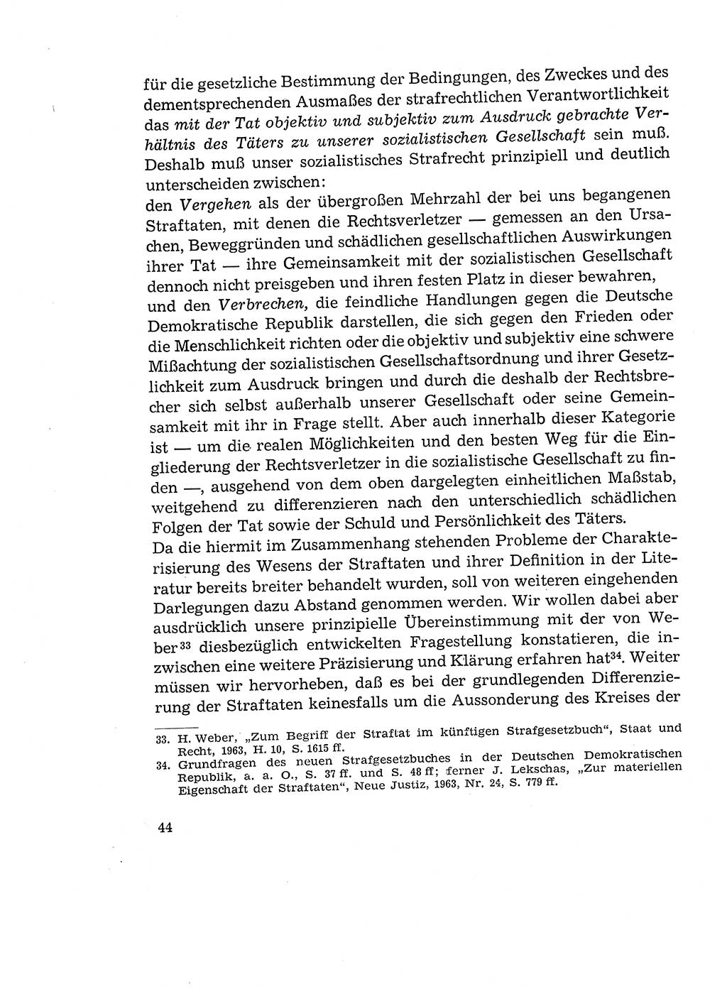 Verantwortung und Schuld im neuen Strafgesetzbuch (StGB) [Deutsche Demokratische Republik (DDR)] 1964, Seite 44 (Verantw. Sch. StGB DDR 1964, S. 44)
