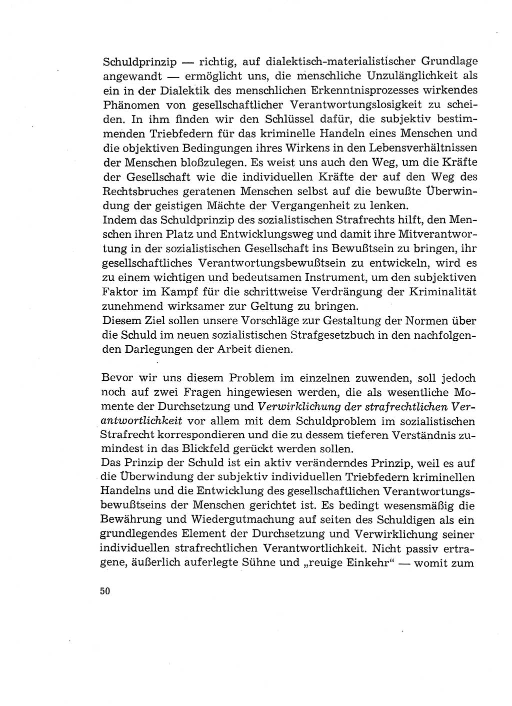 Verantwortung und Schuld im neuen Strafgesetzbuch (StGB) [Deutsche Demokratische Republik (DDR)] 1964, Seite 50 (Verantw. Sch. StGB DDR 1964, S. 50)