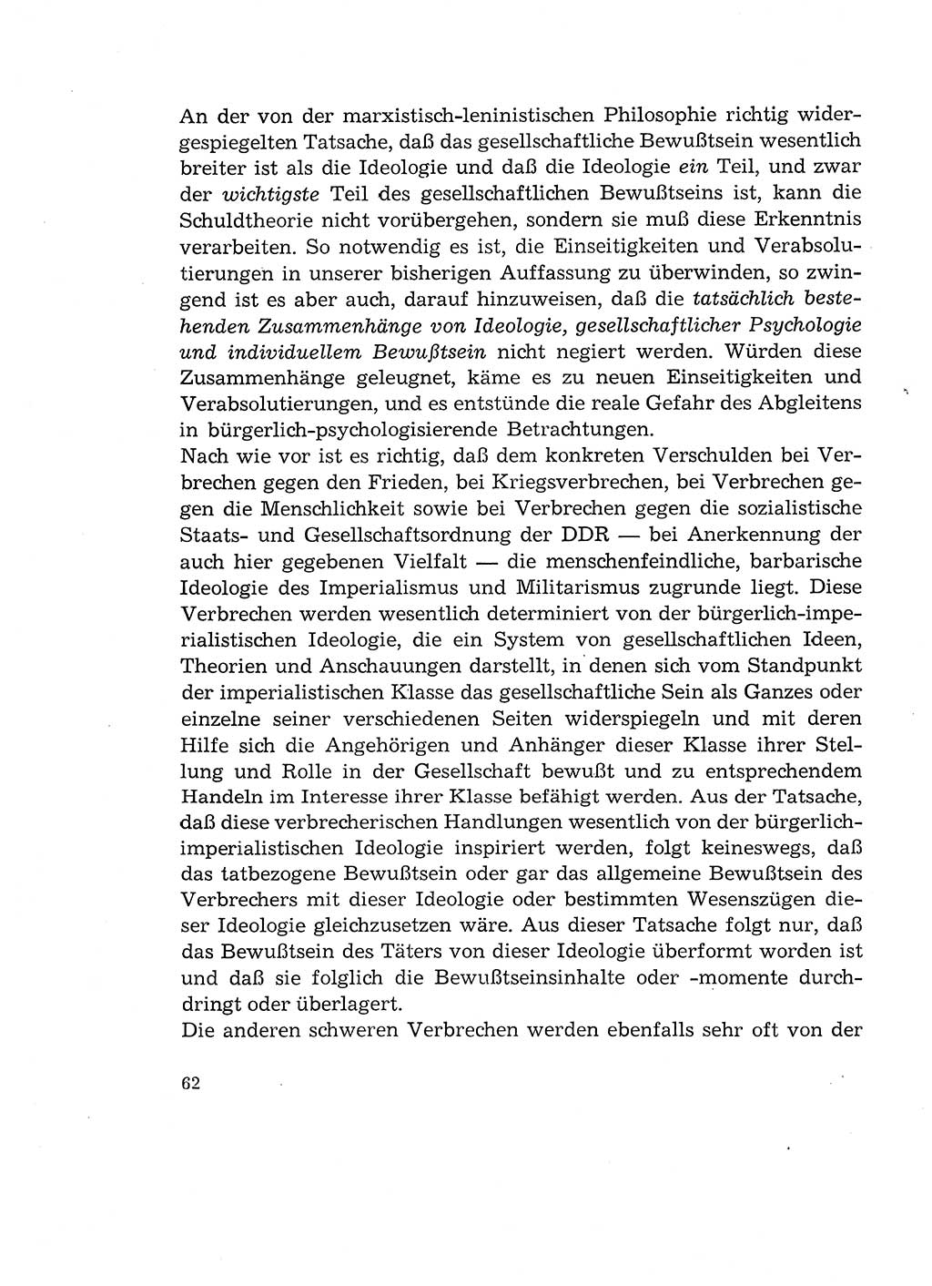 Verantwortung und Schuld im neuen Strafgesetzbuch (StGB) [Deutsche Demokratische Republik (DDR)] 1964, Seite 62 (Verantw. Sch. StGB DDR 1964, S. 62)