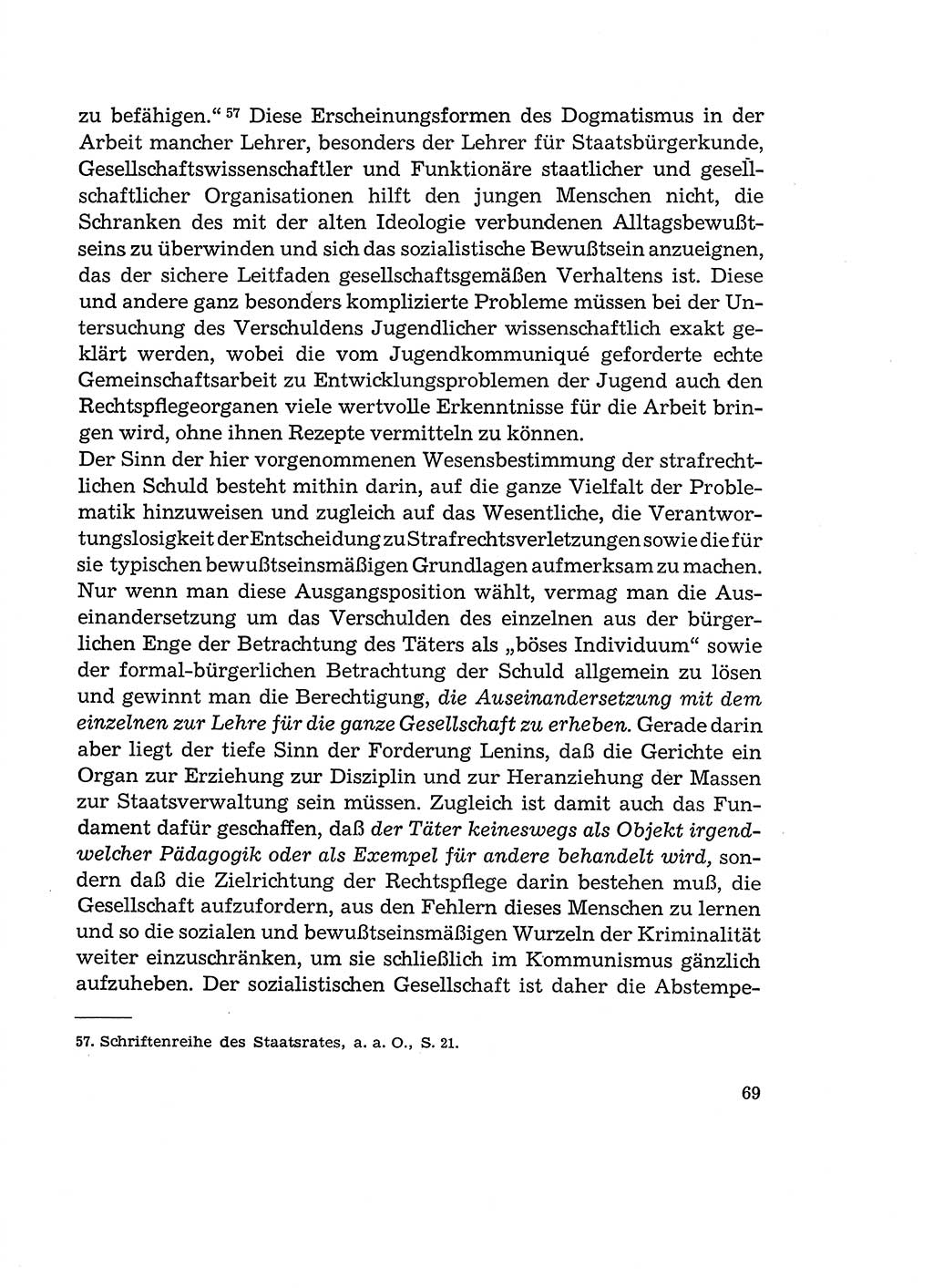 Verantwortung und Schuld im neuen Strafgesetzbuch (StGB) [Deutsche Demokratische Republik (DDR)] 1964, Seite 69 (Verantw. Sch. StGB DDR 1964, S. 69)