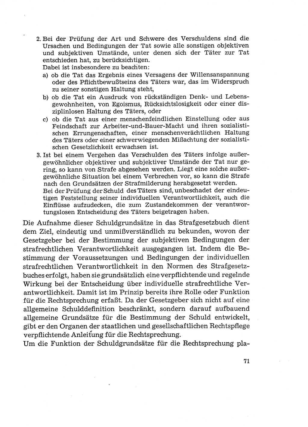 Verantwortung und Schuld im neuen Strafgesetzbuch (StGB) [Deutsche Demokratische Republik (DDR)] 1964, Seite 71 (Verantw. Sch. StGB DDR 1964, S. 71)