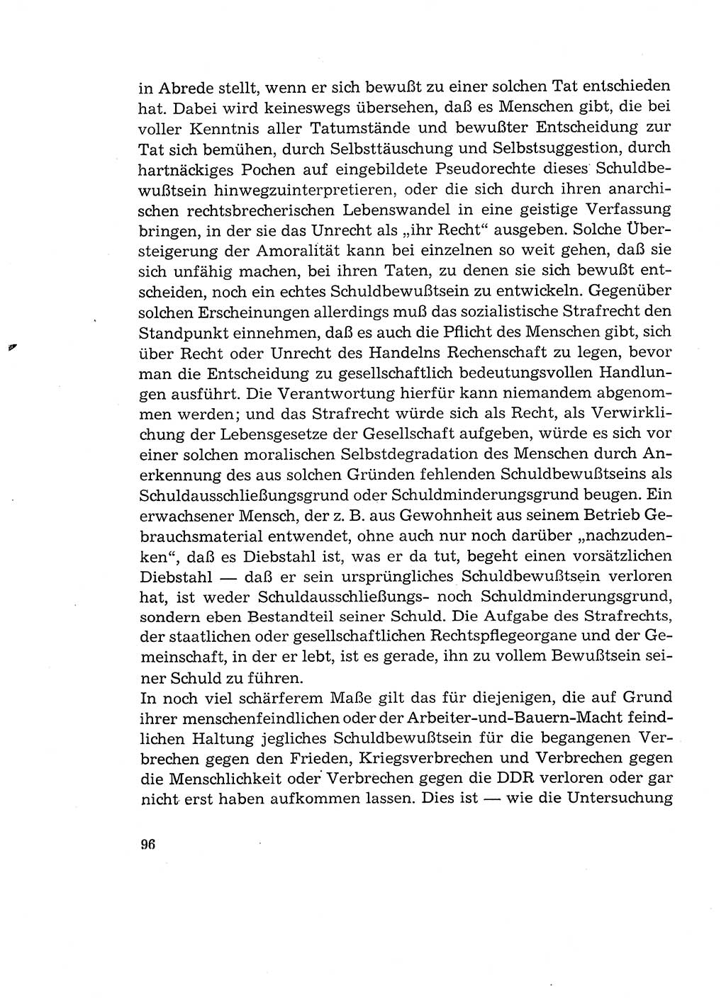 Verantwortung und Schuld im neuen Strafgesetzbuch (StGB) [Deutsche Demokratische Republik (DDR)] 1964, Seite 96 (Verantw. Sch. StGB DDR 1964, S. 96)