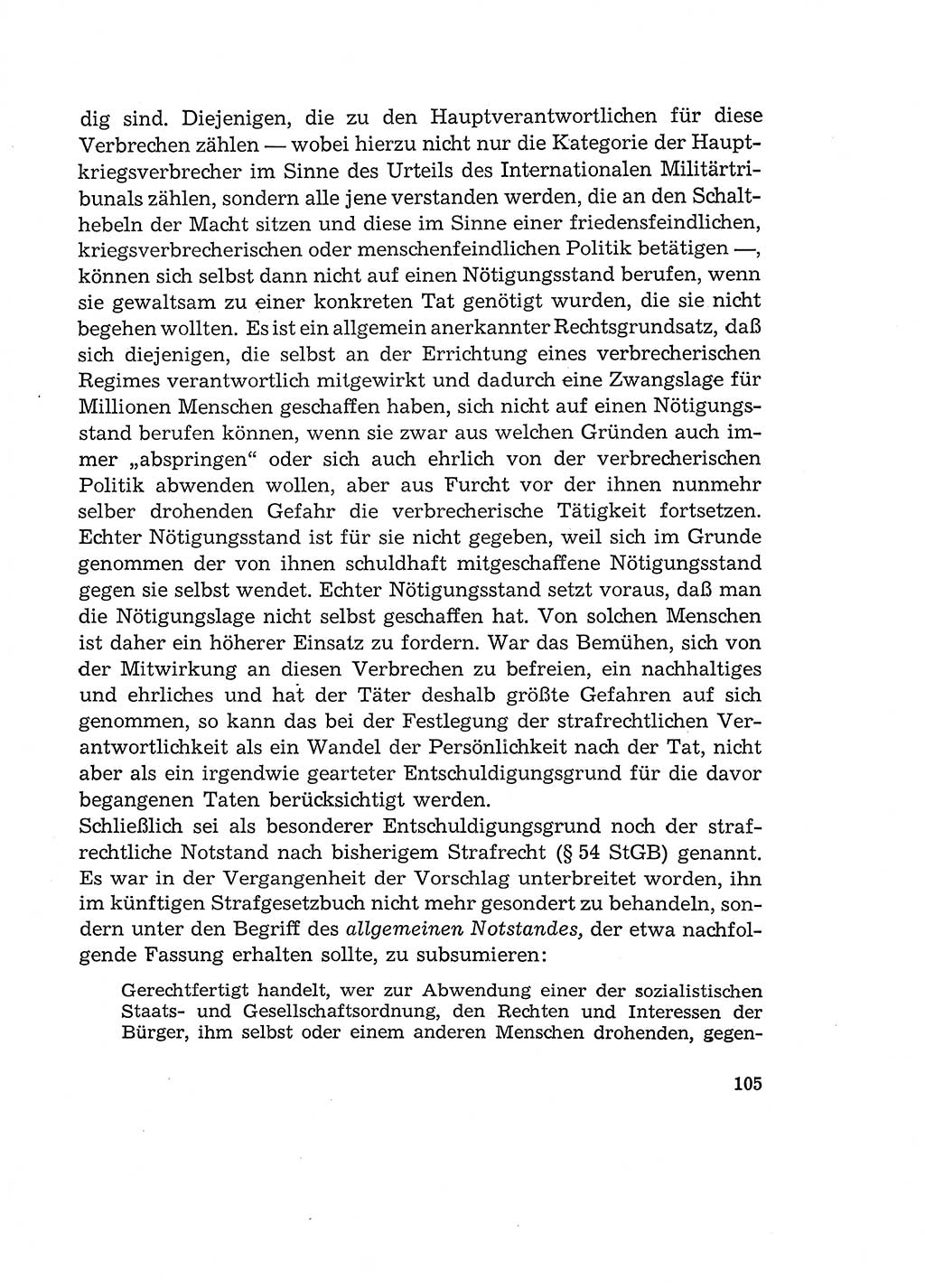 Verantwortung und Schuld im neuen Strafgesetzbuch (StGB) [Deutsche Demokratische Republik (DDR)] 1964, Seite 105 (Verantw. Sch. StGB DDR 1964, S. 105)