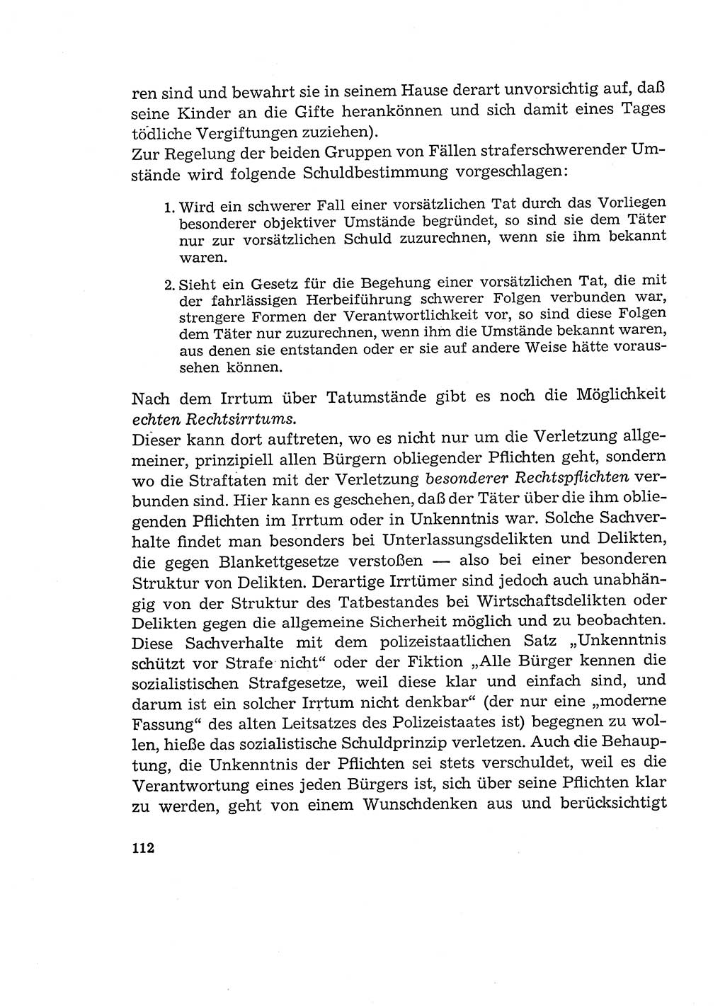 Verantwortung und Schuld im neuen Strafgesetzbuch (StGB) [Deutsche Demokratische Republik (DDR)] 1964, Seite 112 (Verantw. Sch. StGB DDR 1964, S. 112)