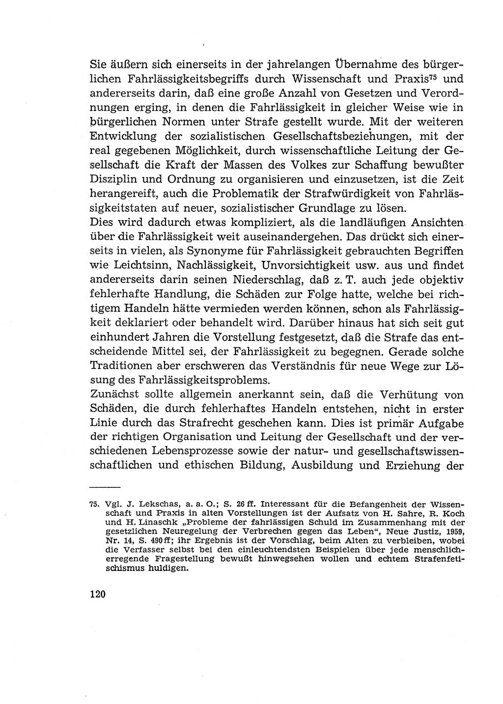 Verantwortung und Schuld im neuen Strafgesetzbuch (StGB) [Deutsche Demokratische Republik (DDR)] 1964, Seite 120 (Verantw. Sch. StGB DDR 1964, S. 120)