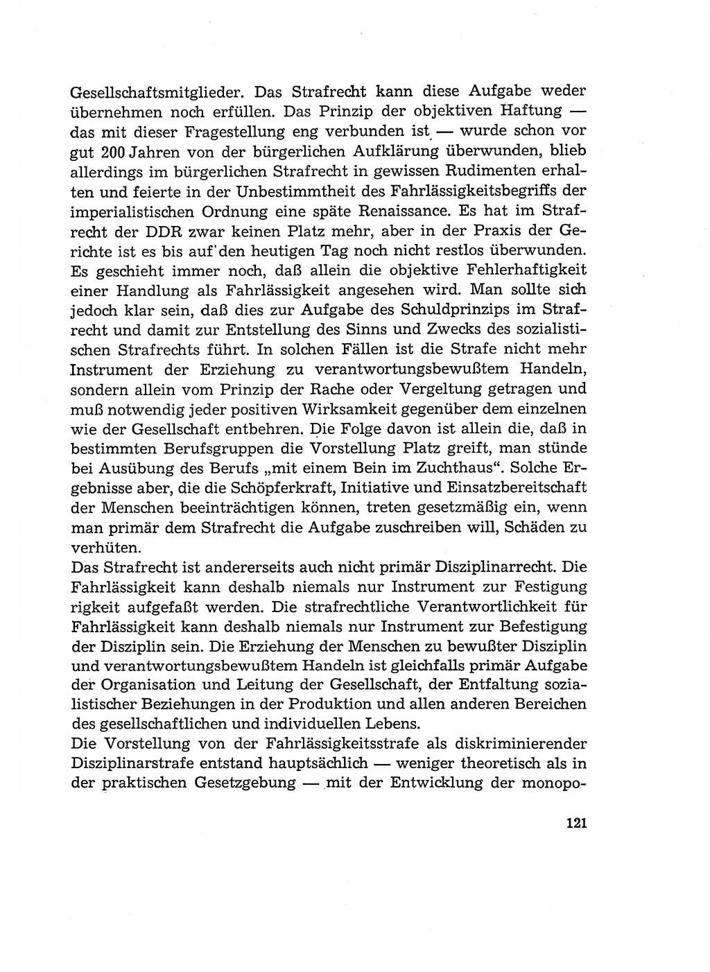 Verantwortung und Schuld im neuen Strafgesetzbuch (StGB) [Deutsche Demokratische Republik (DDR)] 1964, Seite 121 (Verantw. Sch. StGB DDR 1964, S. 121)