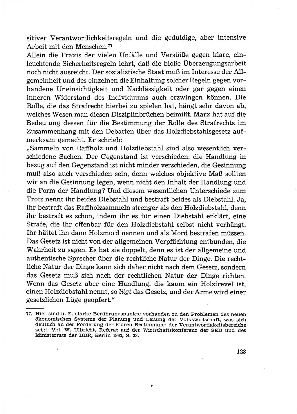 Verantwortung und Schuld im neuen Strafgesetzbuch (StGB) [Deutsche Demokratische Republik (DDR)] 1964, Seite 123 (Verantw. Sch. StGB DDR 1964, S. 123)