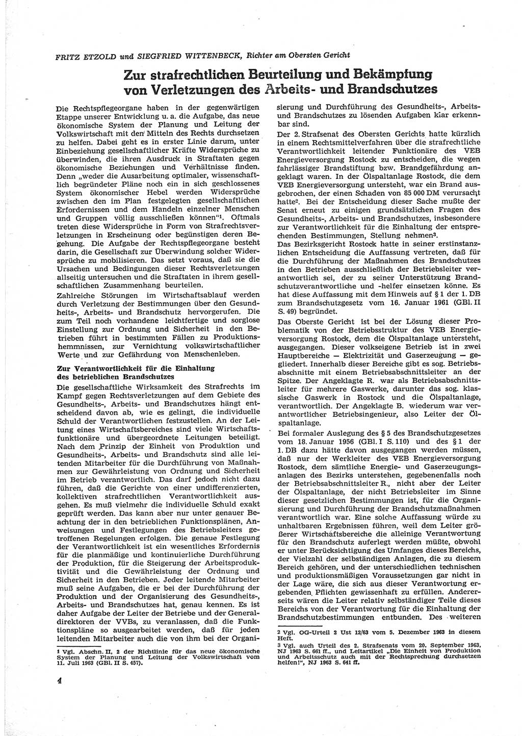 Neue Justiz (NJ), Zeitschrift für Recht und Rechtswissenschaft [Deutsche Demokratische Republik (DDR)], 18. Jahrgang 1964, Seite 4 (NJ DDR 1964, S. 4)