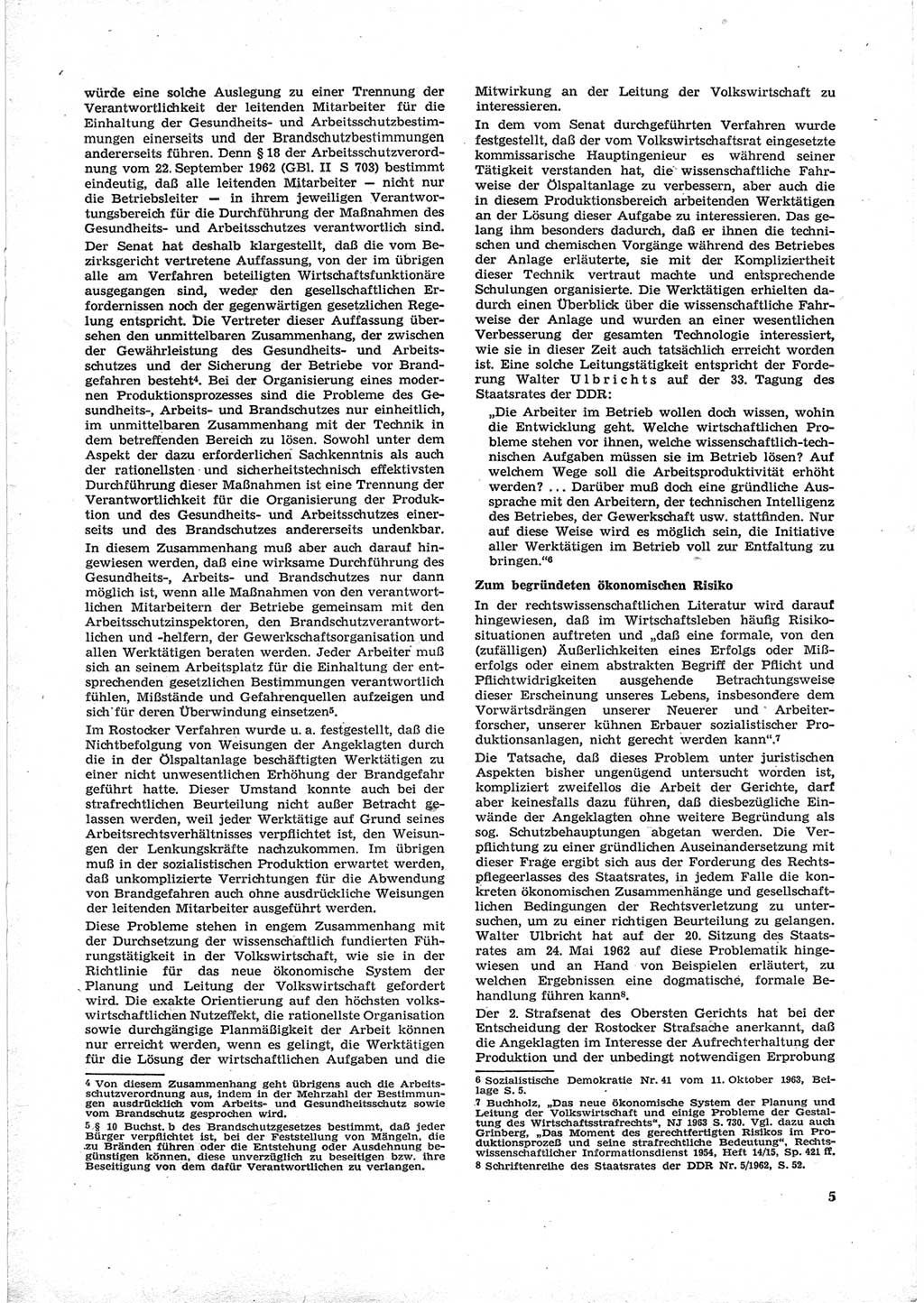 Neue Justiz (NJ), Zeitschrift für Recht und Rechtswissenschaft [Deutsche Demokratische Republik (DDR)], 18. Jahrgang 1964, Seite 5 (NJ DDR 1964, S. 5)