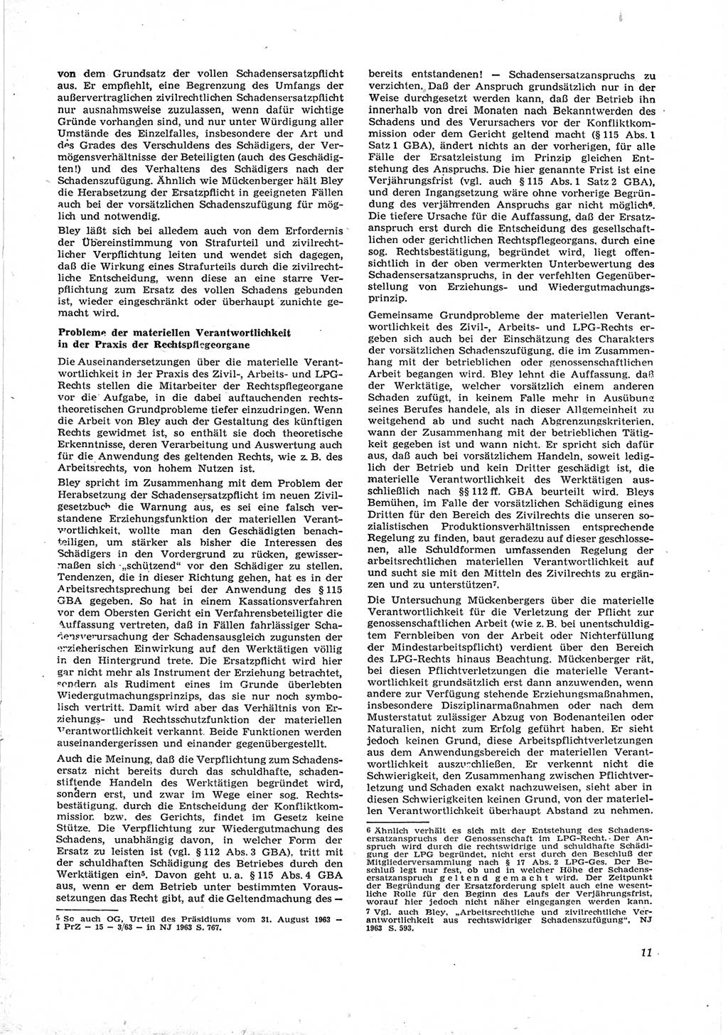 Neue Justiz (NJ), Zeitschrift für Recht und Rechtswissenschaft [Deutsche Demokratische Republik (DDR)], 18. Jahrgang 1964, Seite 11 (NJ DDR 1964, S. 11)