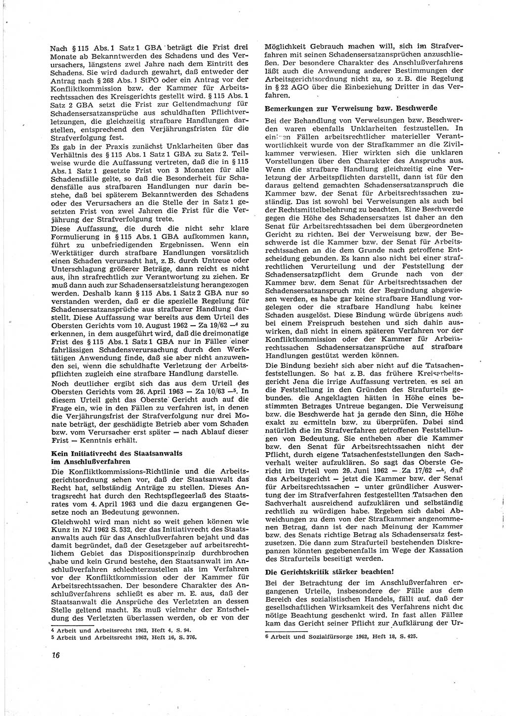 Neue Justiz (NJ), Zeitschrift für Recht und Rechtswissenschaft [Deutsche Demokratische Republik (DDR)], 18. Jahrgang 1964, Seite 16 (NJ DDR 1964, S. 16)
