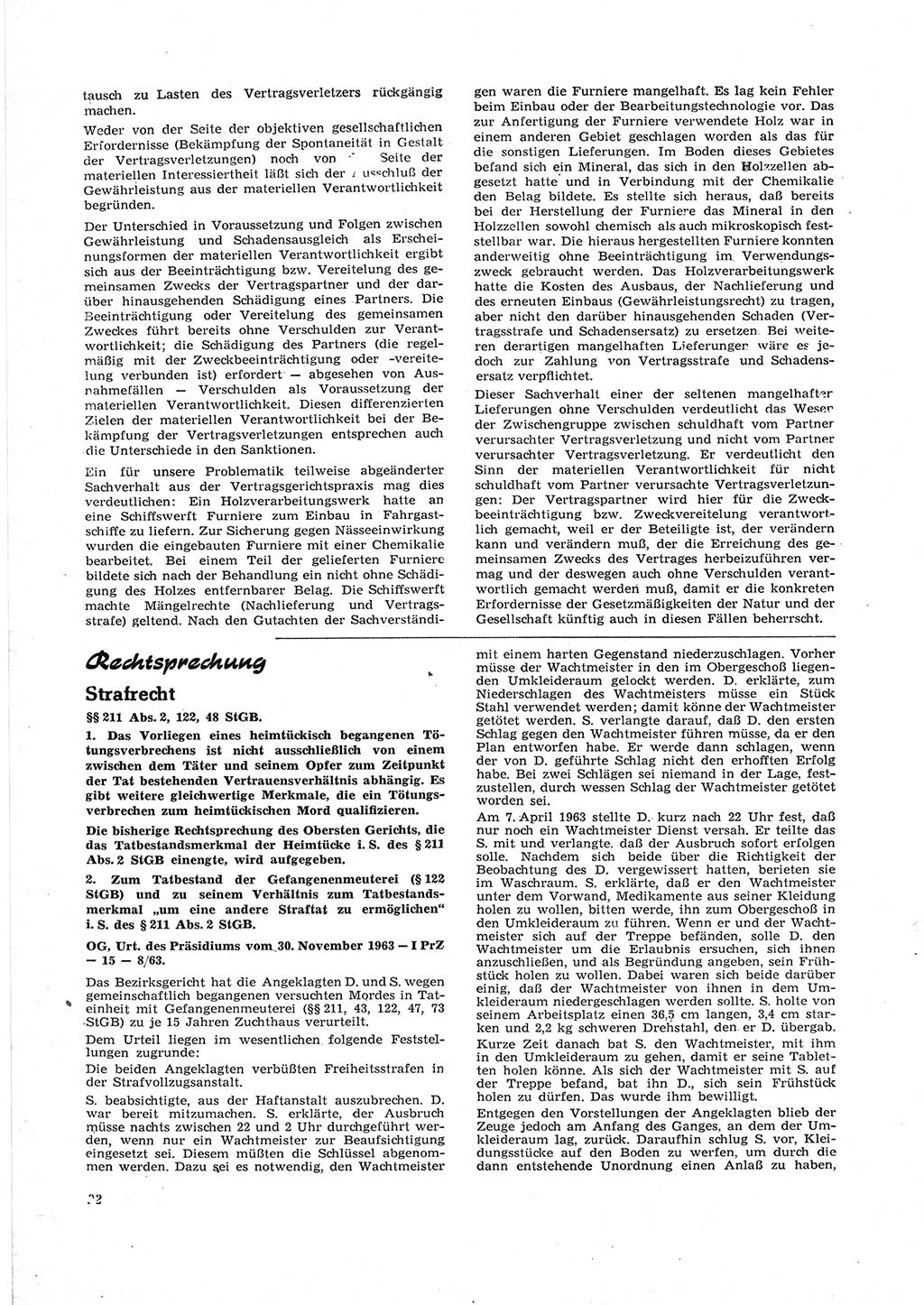 Neue Justiz (NJ), Zeitschrift für Recht und Rechtswissenschaft [Deutsche Demokratische Republik (DDR)], 18. Jahrgang 1964, Seite 22 (NJ DDR 1964, S. 22)