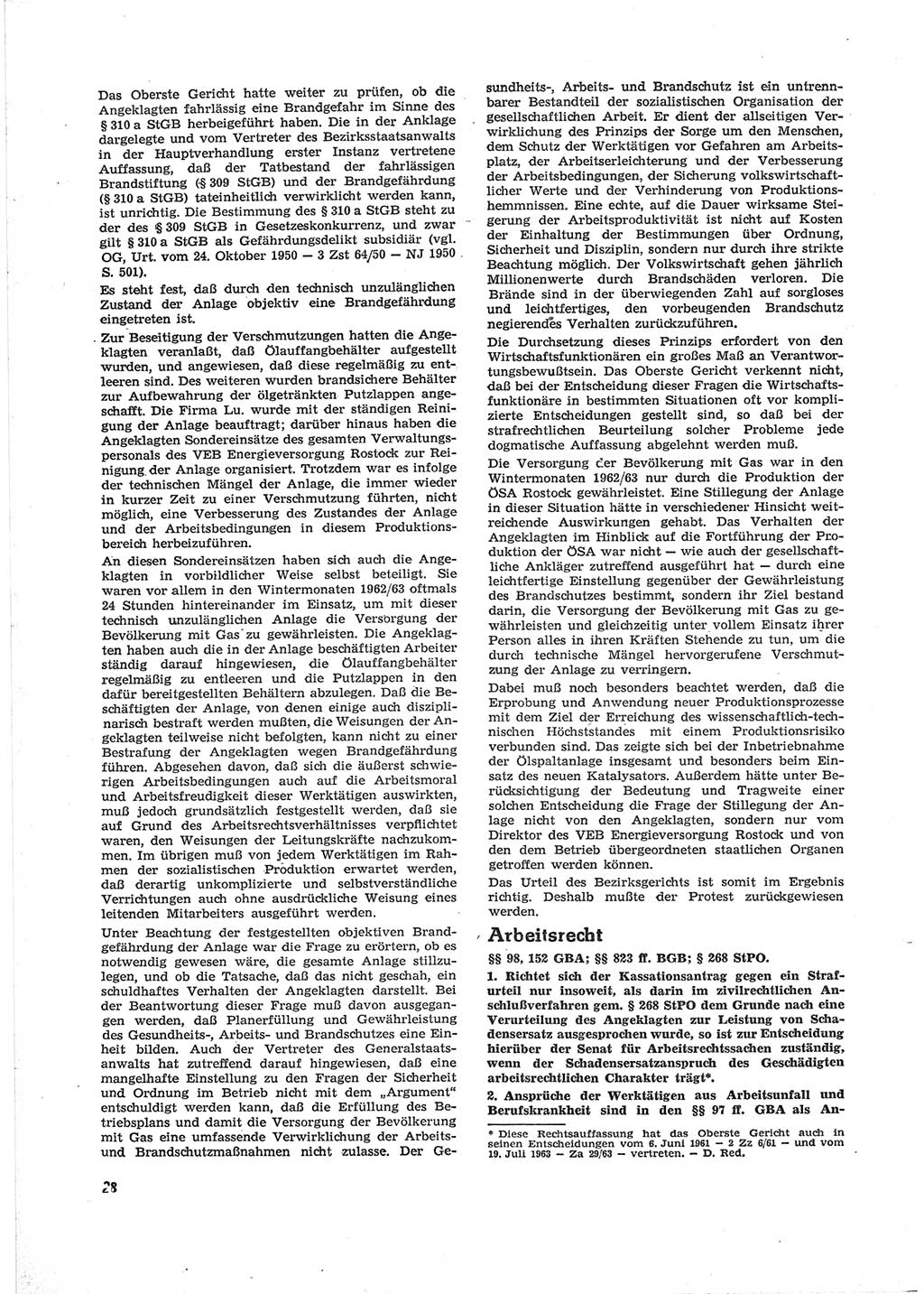 Neue Justiz (NJ), Zeitschrift für Recht und Rechtswissenschaft [Deutsche Demokratische Republik (DDR)], 18. Jahrgang 1964, Seite 28 (NJ DDR 1964, S. 28)