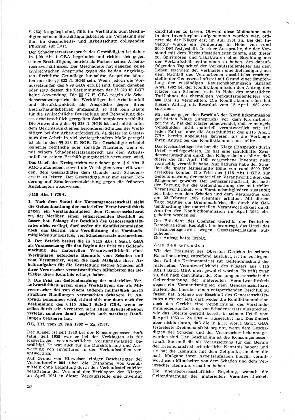 Neue Justiz (NJ), Zeitschrift für Recht und Rechtswissenschaft [Deutsche Demokratische Republik (DDR)], 18. Jahrgang 1964, Seite 30 (NJ DDR 1964, S. 30)