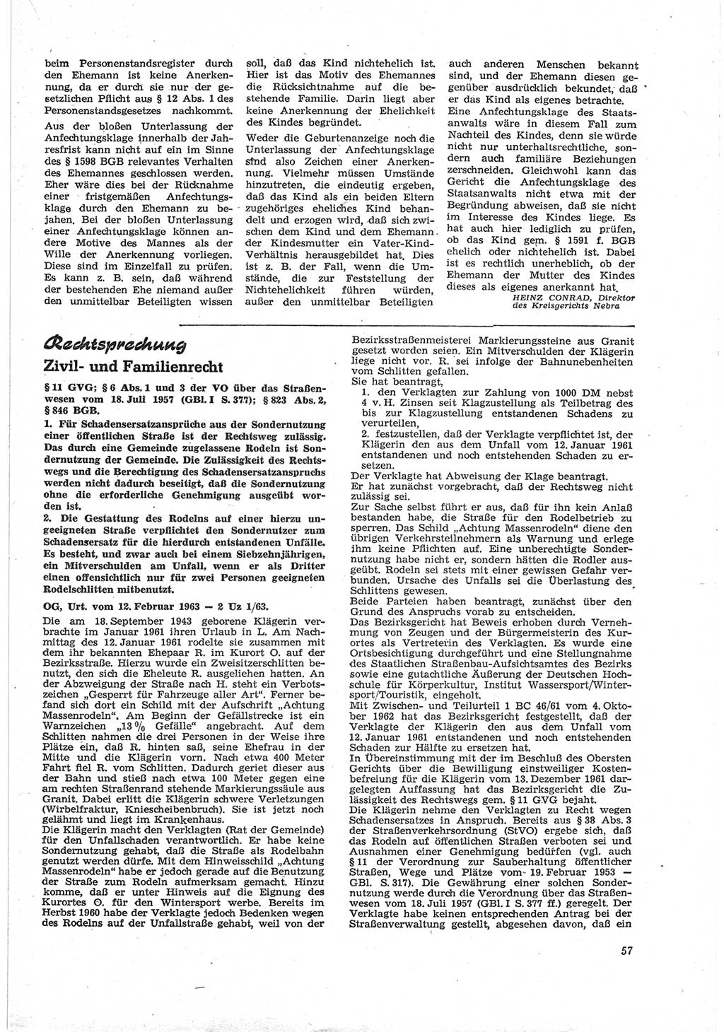 Neue Justiz (NJ), Zeitschrift für Recht und Rechtswissenschaft [Deutsche Demokratische Republik (DDR)], 18. Jahrgang 1964, Seite 57 (NJ DDR 1964, S. 57)