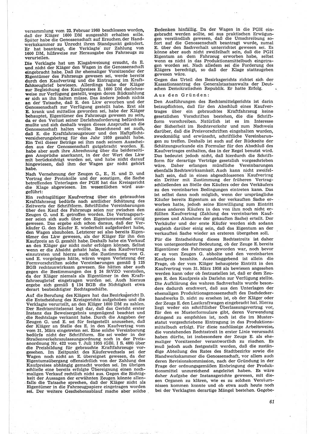 Neue Justiz (NJ), Zeitschrift für Recht und Rechtswissenschaft [Deutsche Demokratische Republik (DDR)], 18. Jahrgang 1964, Seite 61 (NJ DDR 1964, S. 61)