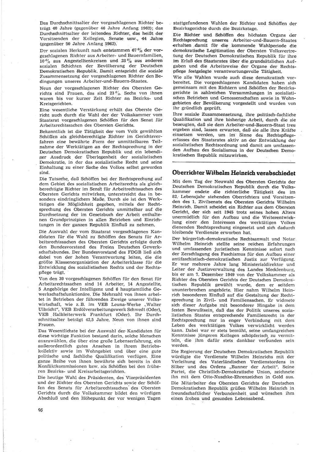 Neue Justiz (NJ), Zeitschrift für Recht und Rechtswissenschaft [Deutsche Demokratische Republik (DDR)], 18. Jahrgang 1964, Seite 66 (NJ DDR 1964, S. 66)