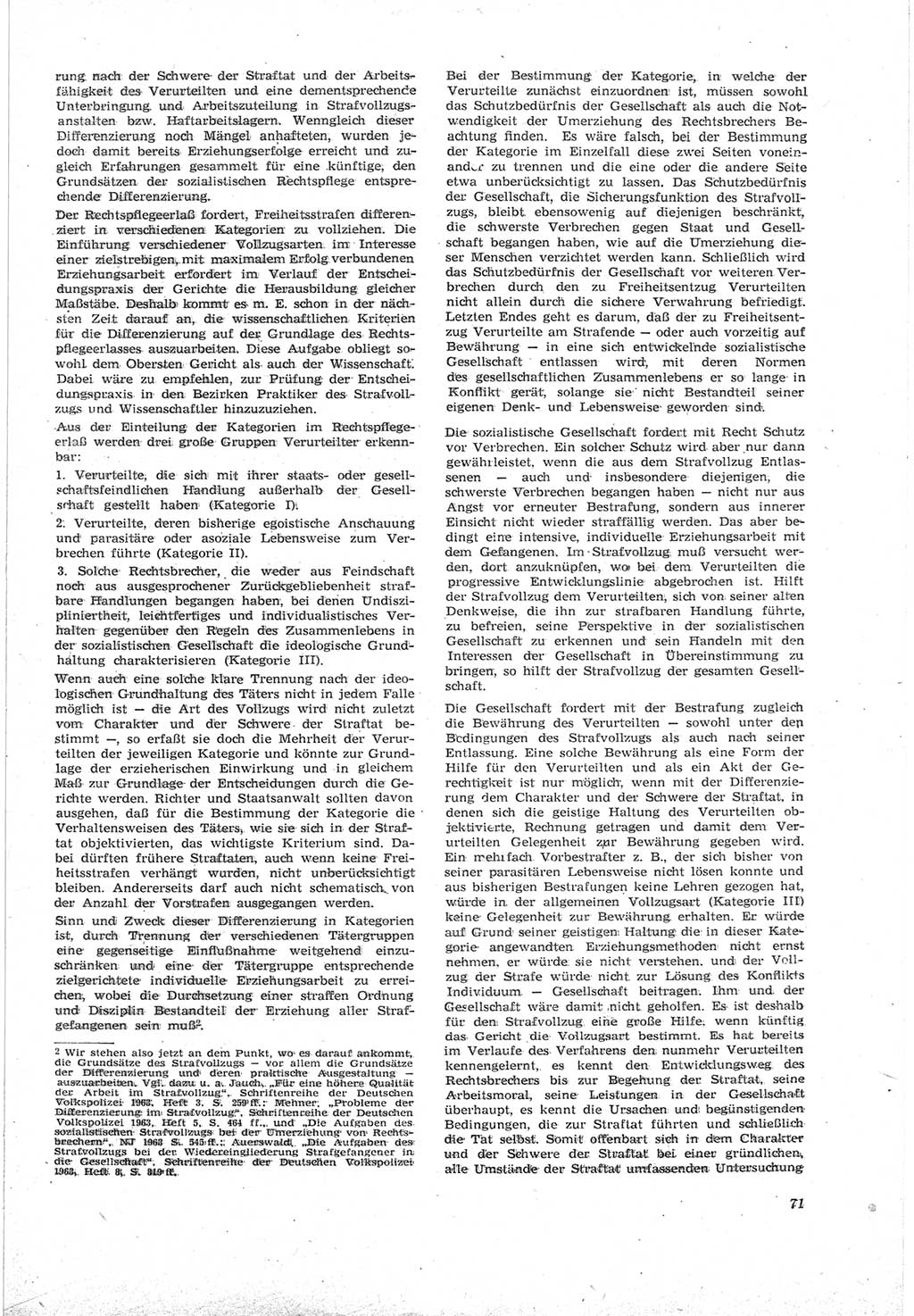 Neue Justiz (NJ), Zeitschrift für Recht und Rechtswissenschaft [Deutsche Demokratische Republik (DDR)], 18. Jahrgang 1964, Seite 71 (NJ DDR 1964, S. 71)
