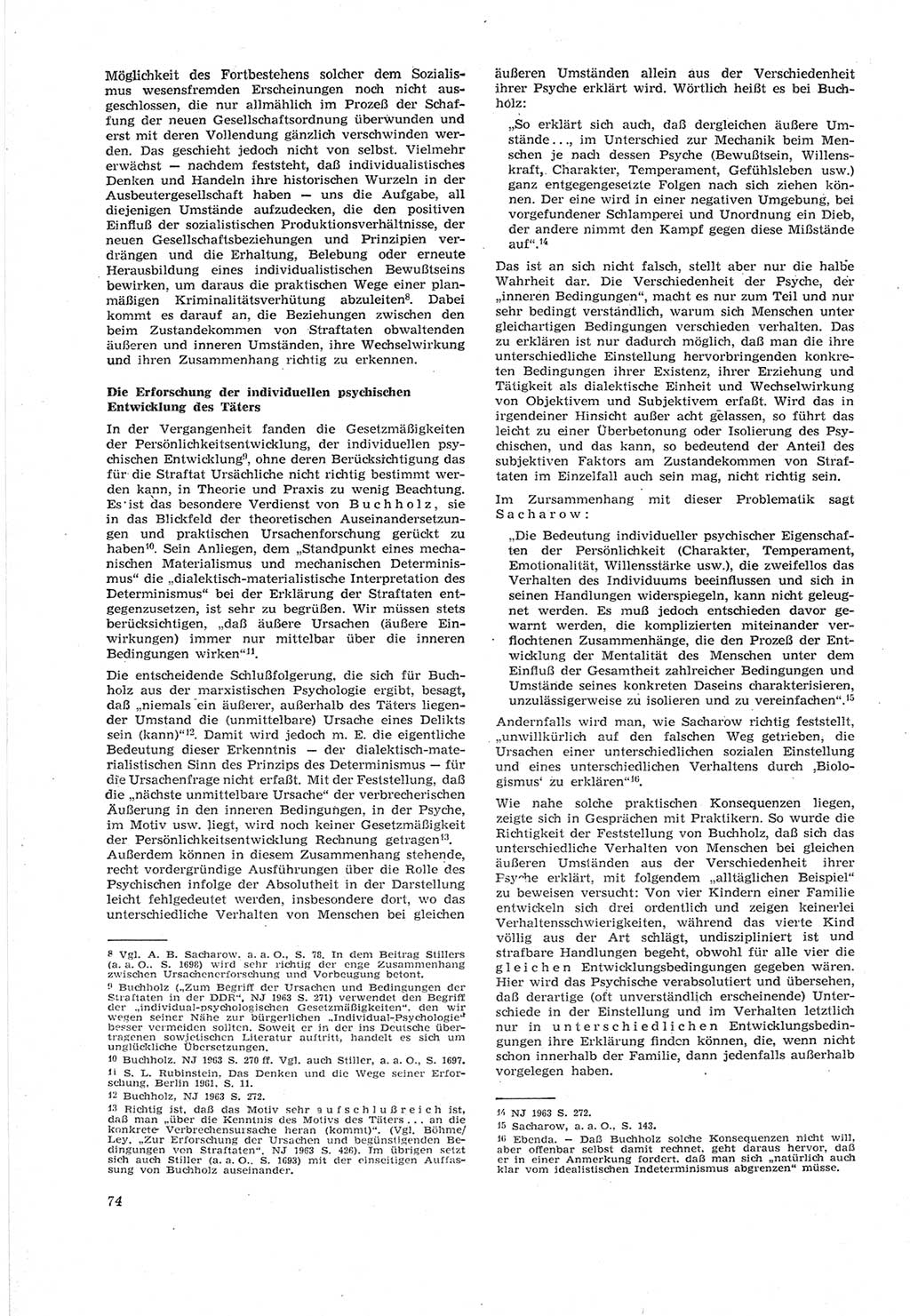 Neue Justiz (NJ), Zeitschrift für Recht und Rechtswissenschaft [Deutsche Demokratische Republik (DDR)], 18. Jahrgang 1964, Seite 74 (NJ DDR 1964, S. 74)