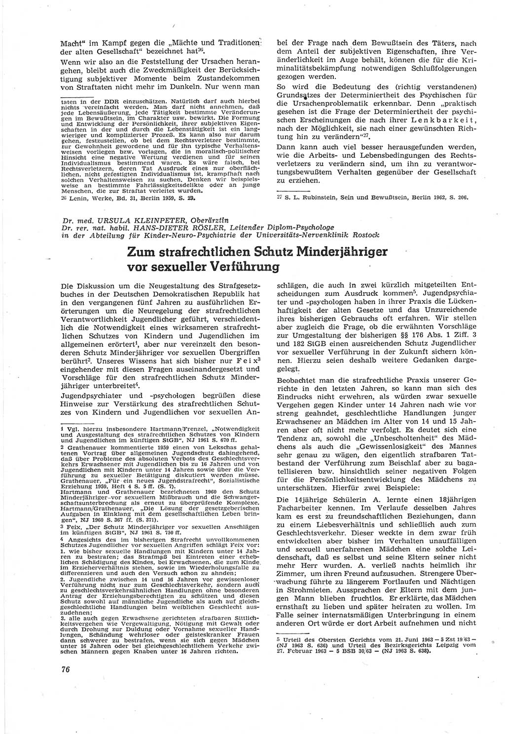 Neue Justiz (NJ), Zeitschrift für Recht und Rechtswissenschaft [Deutsche Demokratische Republik (DDR)], 18. Jahrgang 1964, Seite 76 (NJ DDR 1964, S. 76)