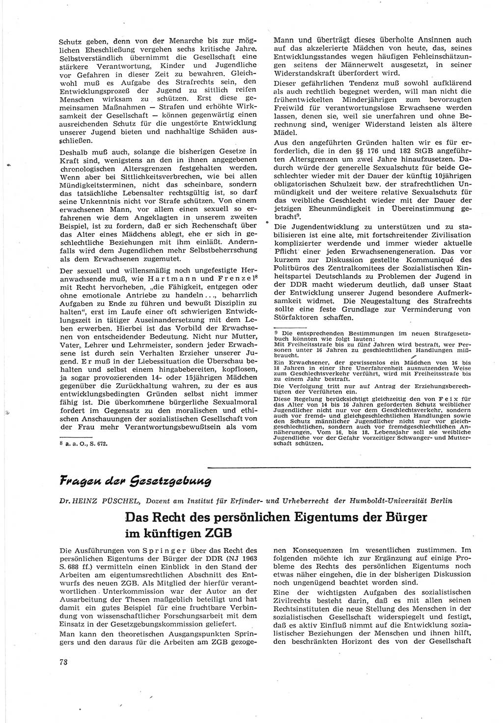 Neue Justiz (NJ), Zeitschrift für Recht und Rechtswissenschaft [Deutsche Demokratische Republik (DDR)], 18. Jahrgang 1964, Seite 78 (NJ DDR 1964, S. 78)
