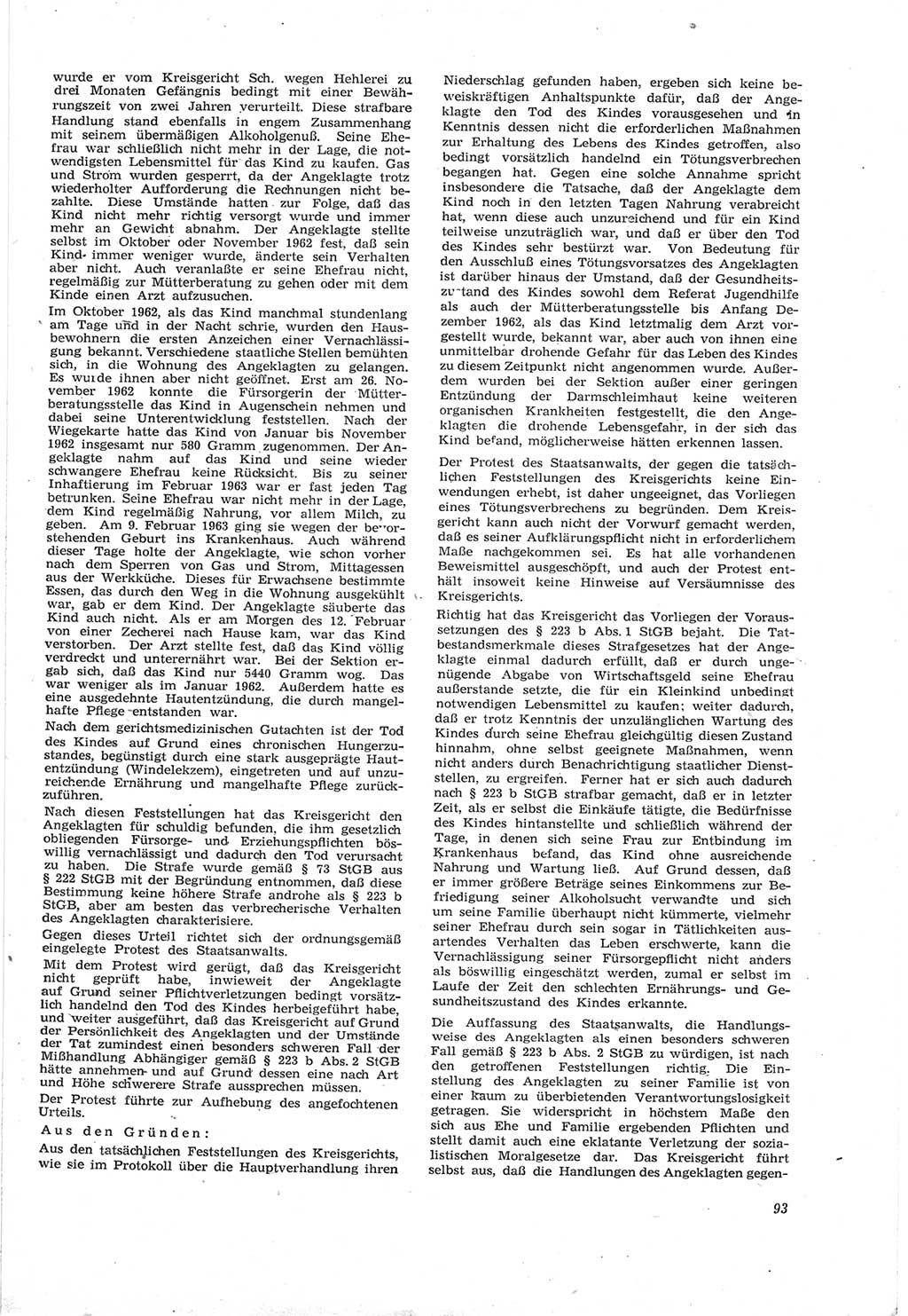 Neue Justiz (NJ), Zeitschrift für Recht und Rechtswissenschaft [Deutsche Demokratische Republik (DDR)], 18. Jahrgang 1964, Seite 93 (NJ DDR 1964, S. 93)