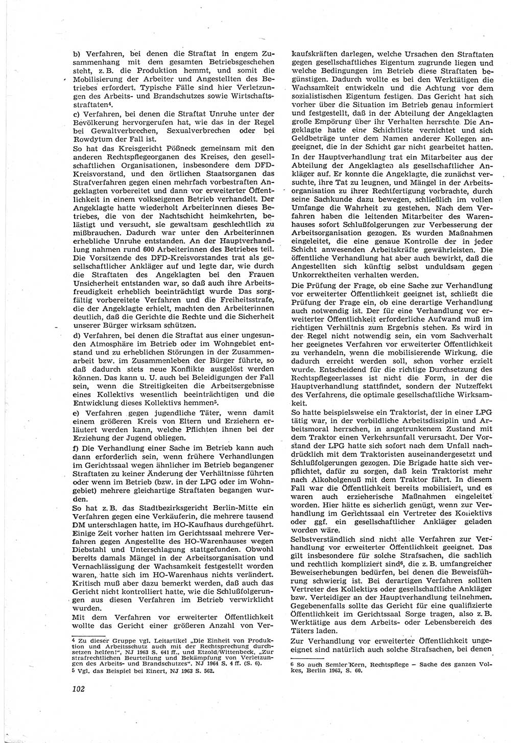 Neue Justiz (NJ), Zeitschrift für Recht und Rechtswissenschaft [Deutsche Demokratische Republik (DDR)], 18. Jahrgang 1964, Seite 102 (NJ DDR 1964, S. 102)