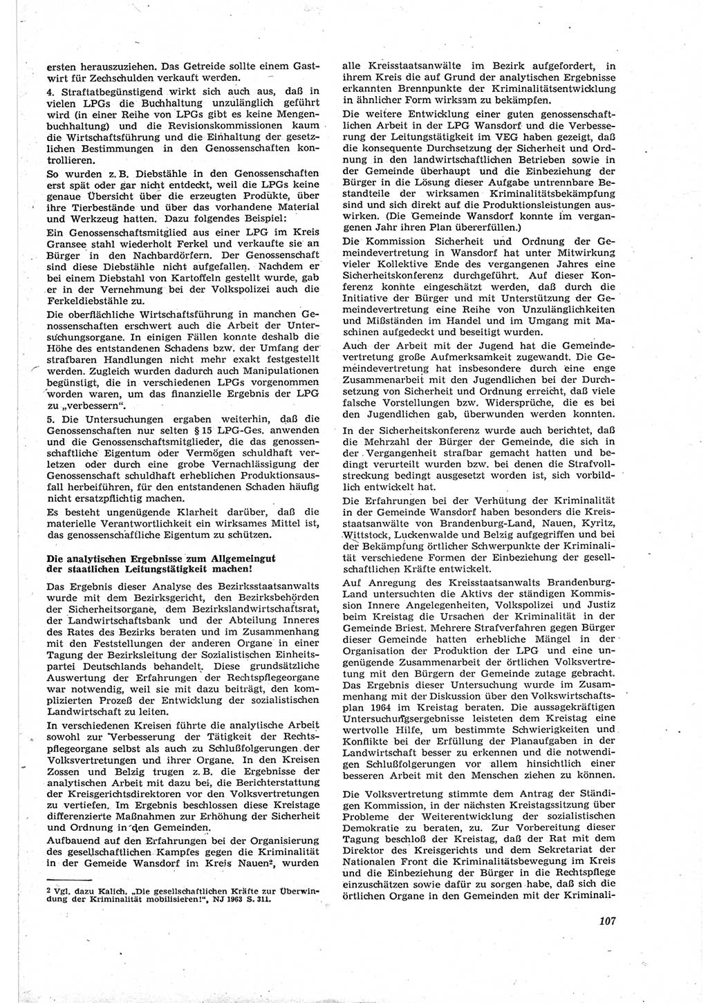 Neue Justiz (NJ), Zeitschrift für Recht und Rechtswissenschaft [Deutsche Demokratische Republik (DDR)], 18. Jahrgang 1964, Seite 107 (NJ DDR 1964, S. 107)