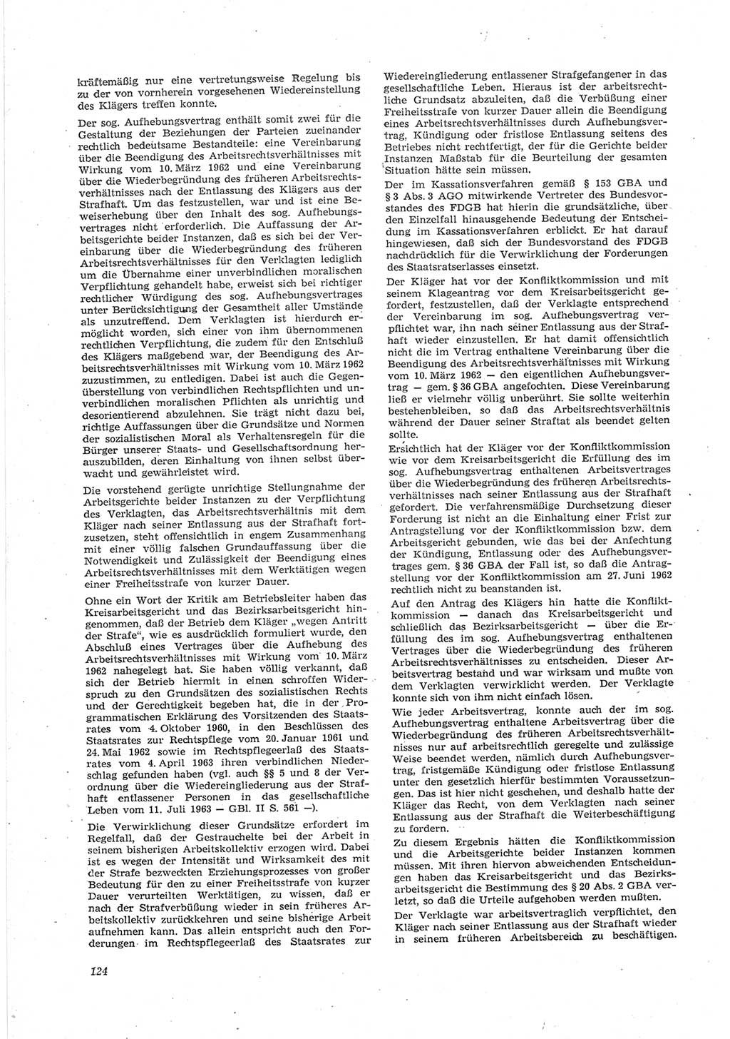 Neue Justiz (NJ), Zeitschrift für Recht und Rechtswissenschaft [Deutsche Demokratische Republik (DDR)], 18. Jahrgang 1964, Seite 124 (NJ DDR 1964, S. 124)