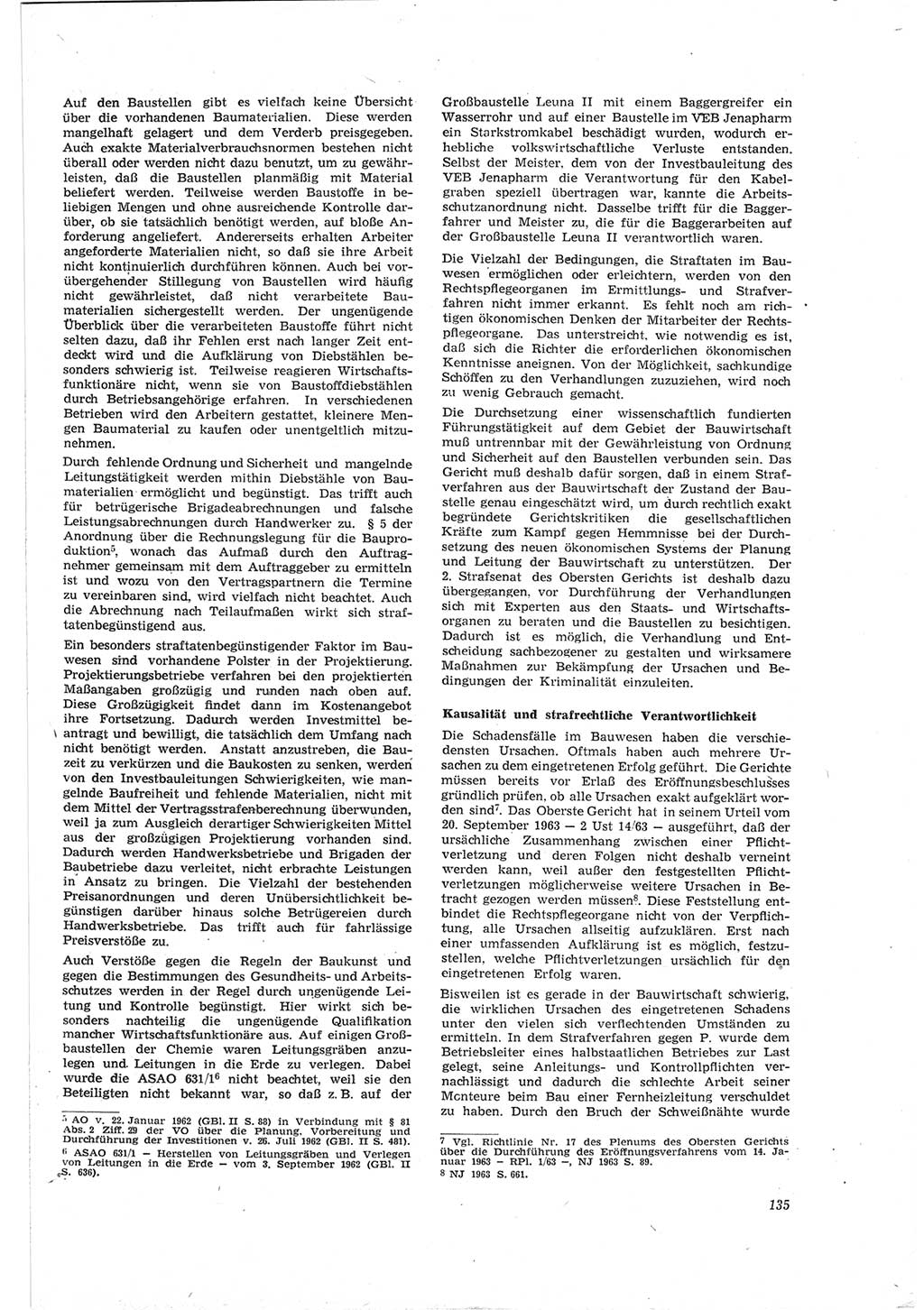 Neue Justiz (NJ), Zeitschrift für Recht und Rechtswissenschaft [Deutsche Demokratische Republik (DDR)], 18. Jahrgang 1964, Seite 135 (NJ DDR 1964, S. 135)