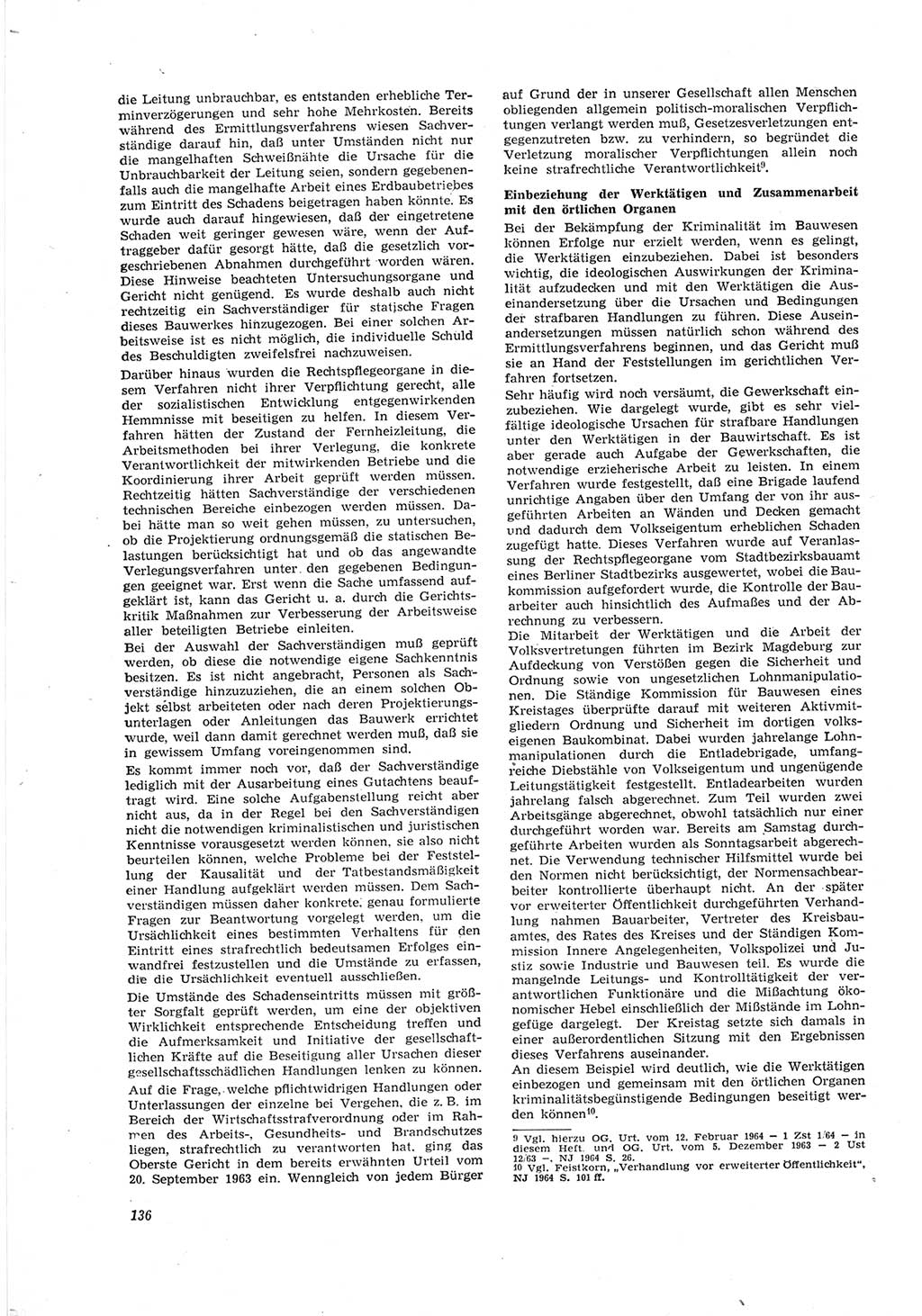 Neue Justiz (NJ), Zeitschrift für Recht und Rechtswissenschaft [Deutsche Demokratische Republik (DDR)], 18. Jahrgang 1964, Seite 136 (NJ DDR 1964, S. 136)
