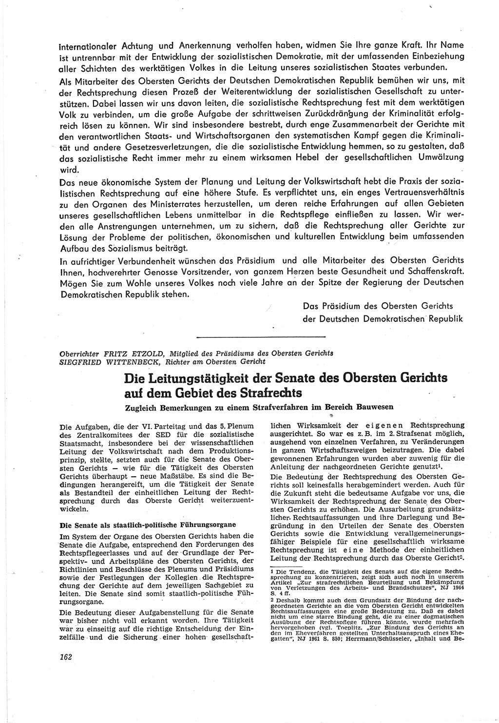 Neue Justiz (NJ), Zeitschrift für Recht und Rechtswissenschaft [Deutsche Demokratische Republik (DDR)], 18. Jahrgang 1964, Seite 162 (NJ DDR 1964, S. 162)