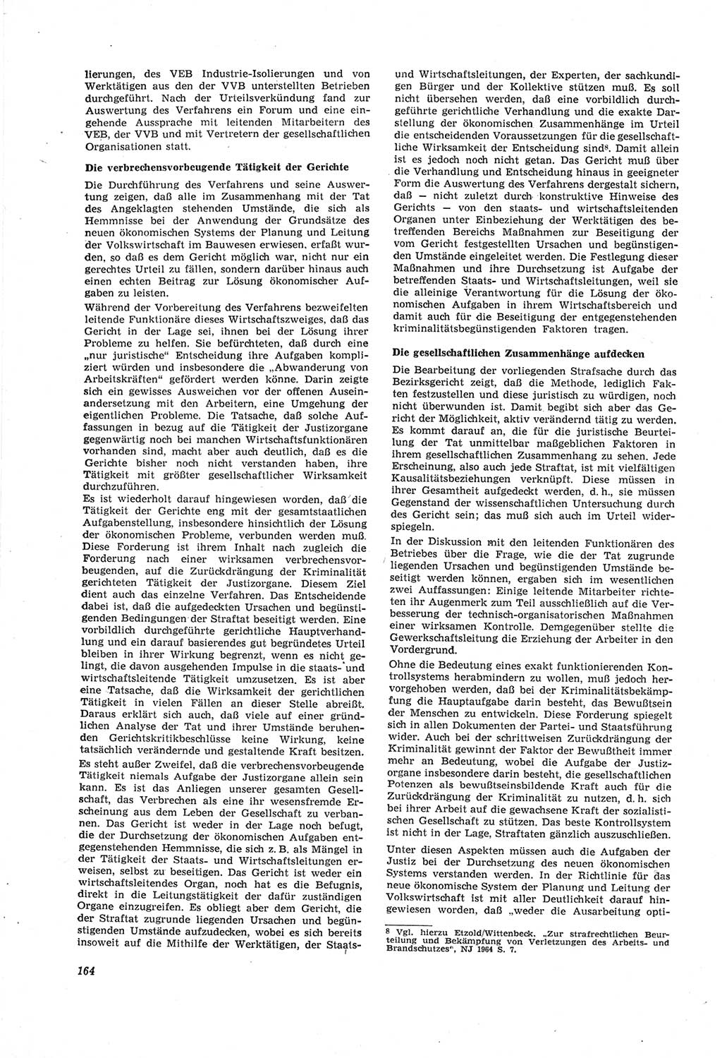 Neue Justiz (NJ), Zeitschrift für Recht und Rechtswissenschaft [Deutsche Demokratische Republik (DDR)], 18. Jahrgang 1964, Seite 164 (NJ DDR 1964, S. 164)