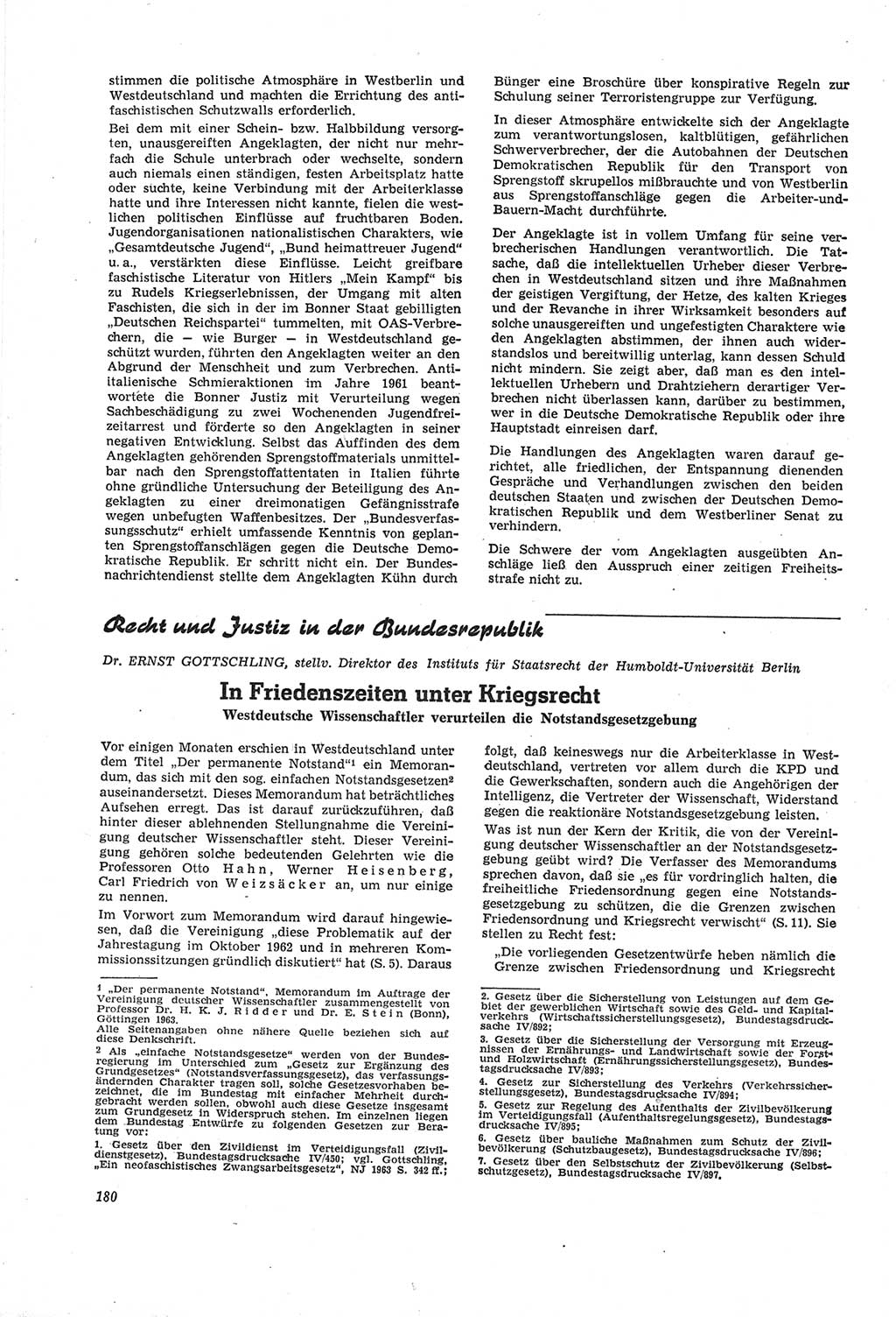 Neue Justiz (NJ), Zeitschrift für Recht und Rechtswissenschaft [Deutsche Demokratische Republik (DDR)], 18. Jahrgang 1964, Seite 180 (NJ DDR 1964, S. 180)