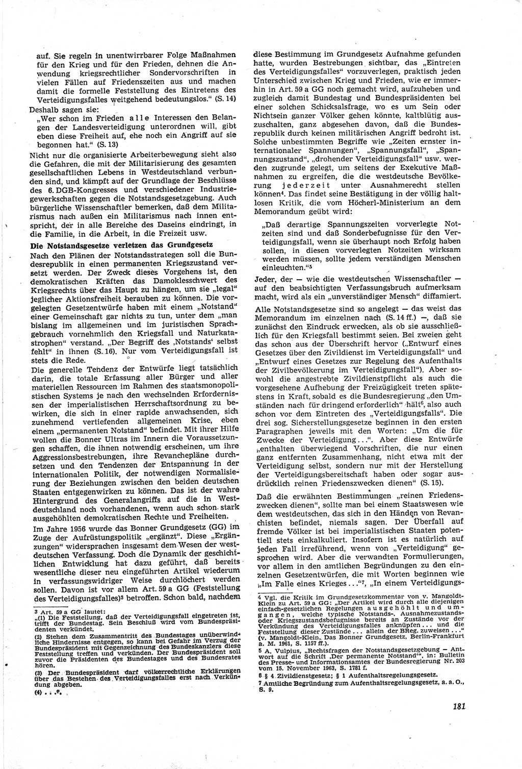 Neue Justiz (NJ), Zeitschrift für Recht und Rechtswissenschaft [Deutsche Demokratische Republik (DDR)], 18. Jahrgang 1964, Seite 181 (NJ DDR 1964, S. 181)
