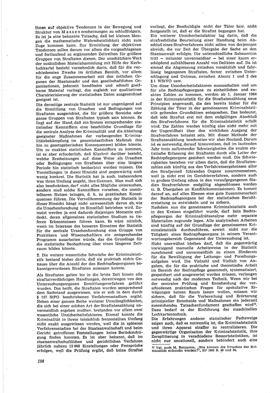 Neue Justiz (NJ), Zeitschrift für Recht und Rechtswissenschaft [Deutsche Demokratische Republik (DDR)], 18. Jahrgang 1964, Seite 198 (NJ DDR 1964, S. 198)