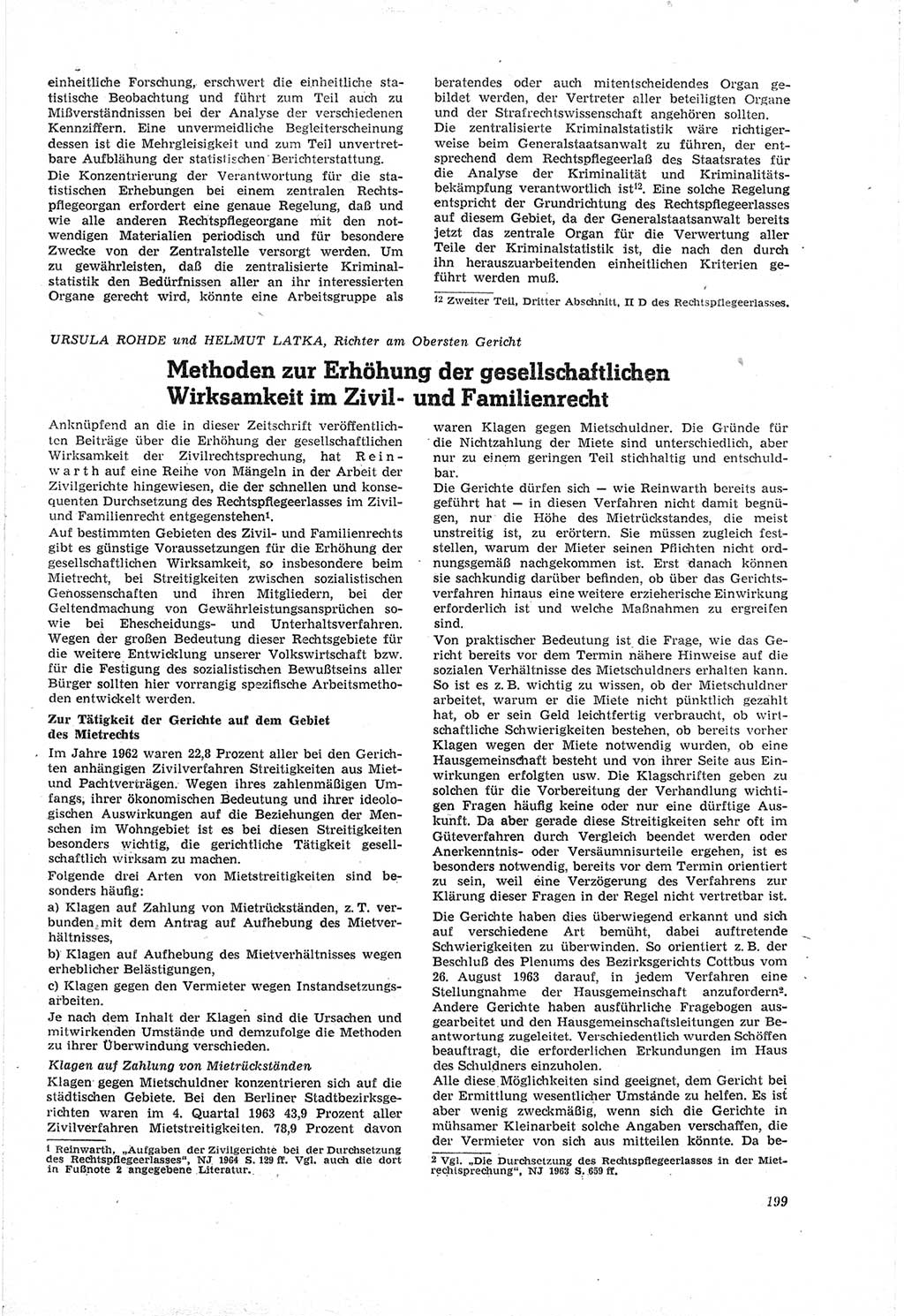 Neue Justiz (NJ), Zeitschrift für Recht und Rechtswissenschaft [Deutsche Demokratische Republik (DDR)], 18. Jahrgang 1964, Seite 199 (NJ DDR 1964, S. 199)