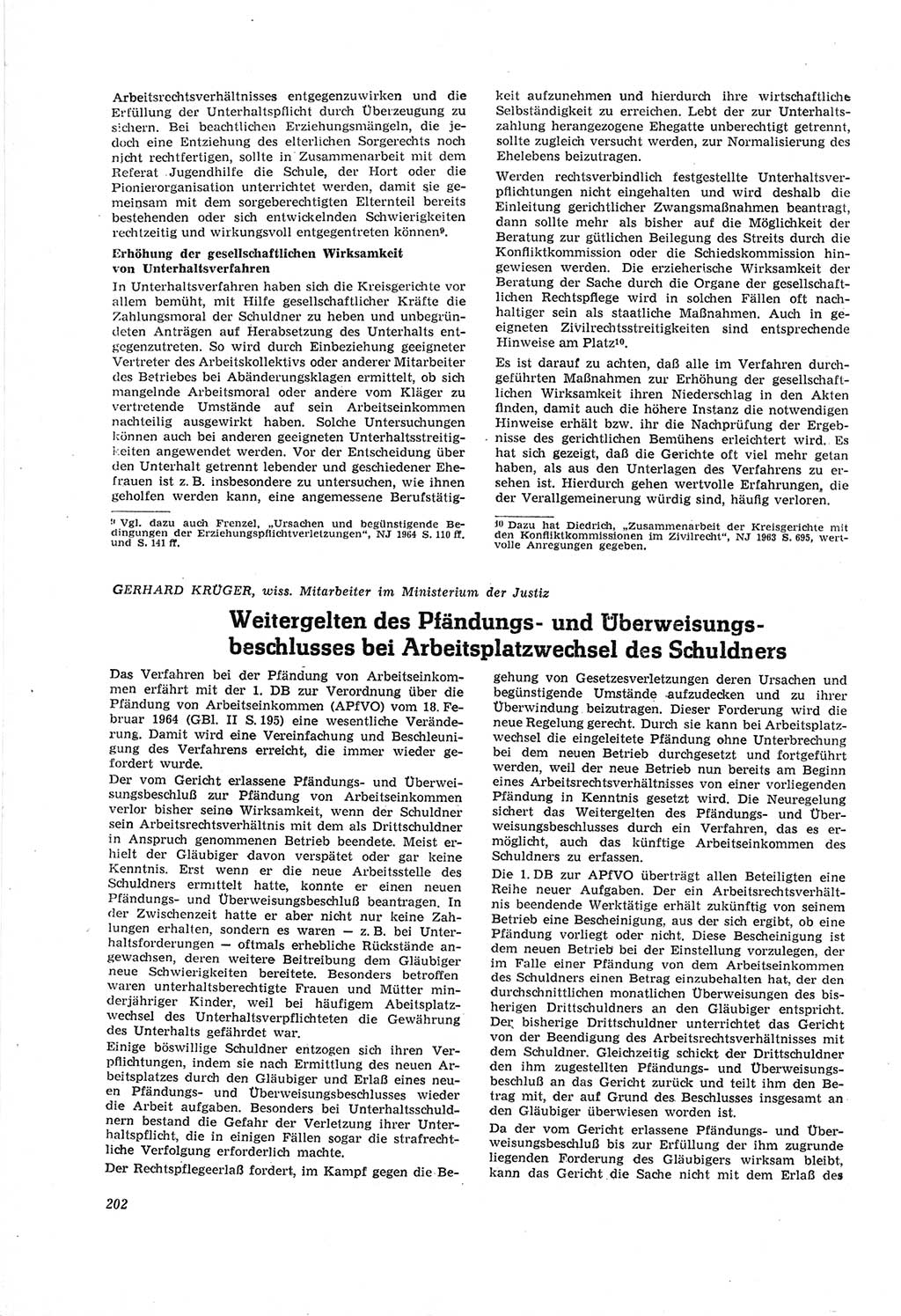 Neue Justiz (NJ), Zeitschrift für Recht und Rechtswissenschaft [Deutsche Demokratische Republik (DDR)], 18. Jahrgang 1964, Seite 202 (NJ DDR 1964, S. 202)