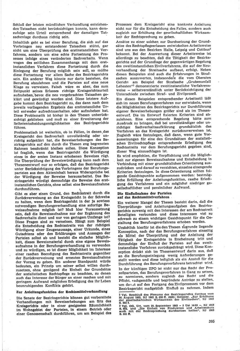 Neue Justiz (NJ), Zeitschrift für Recht und Rechtswissenschaft [Deutsche Demokratische Republik (DDR)], 18. Jahrgang 1964, Seite 205 (NJ DDR 1964, S. 205)
