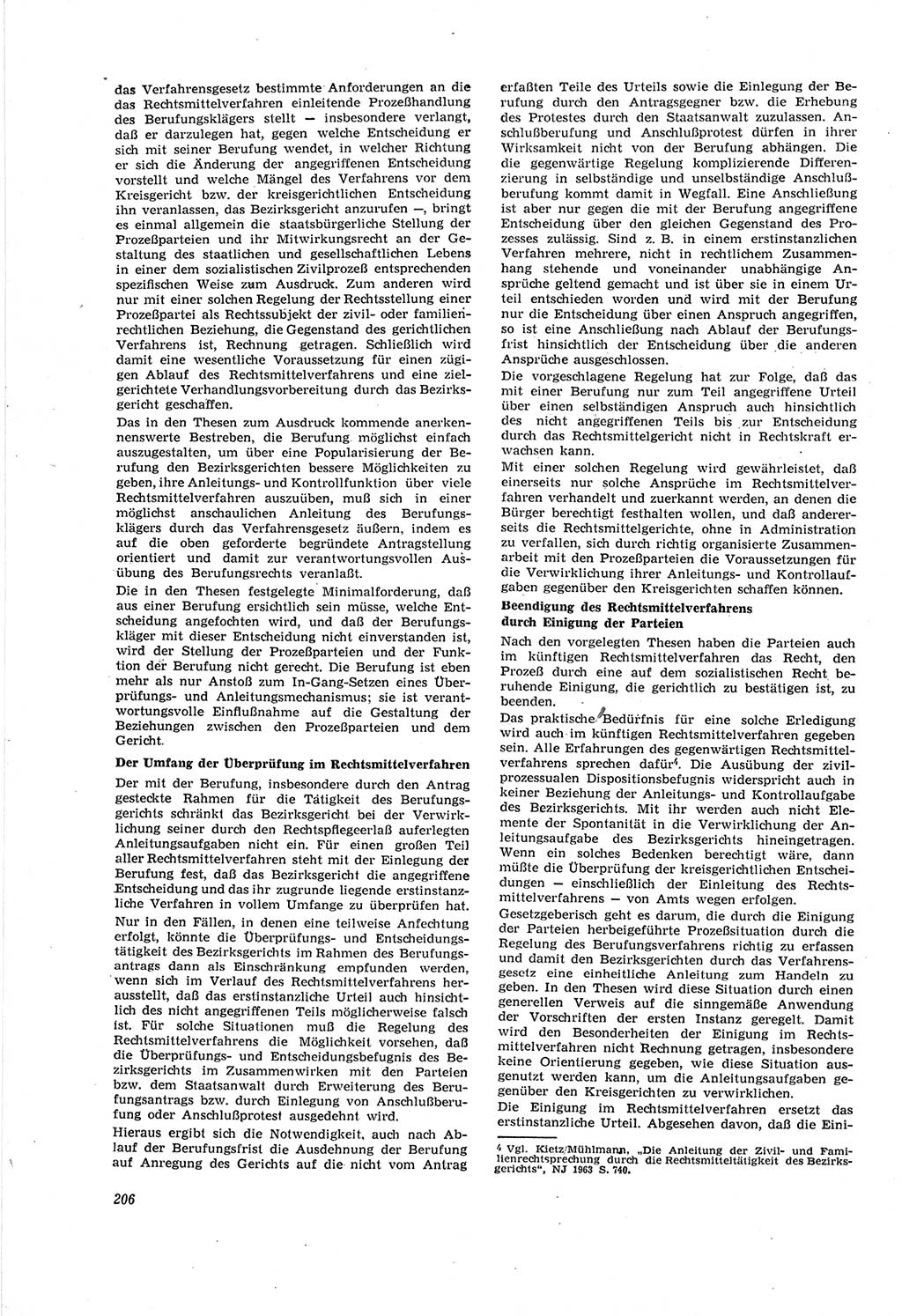 Neue Justiz (NJ), Zeitschrift für Recht und Rechtswissenschaft [Deutsche Demokratische Republik (DDR)], 18. Jahrgang 1964, Seite 206 (NJ DDR 1964, S. 206)