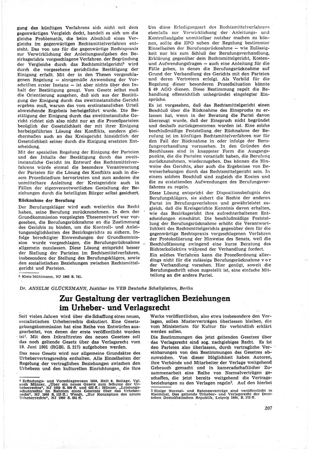 Neue Justiz (NJ), Zeitschrift für Recht und Rechtswissenschaft [Deutsche Demokratische Republik (DDR)], 18. Jahrgang 1964, Seite 207 (NJ DDR 1964, S. 207)