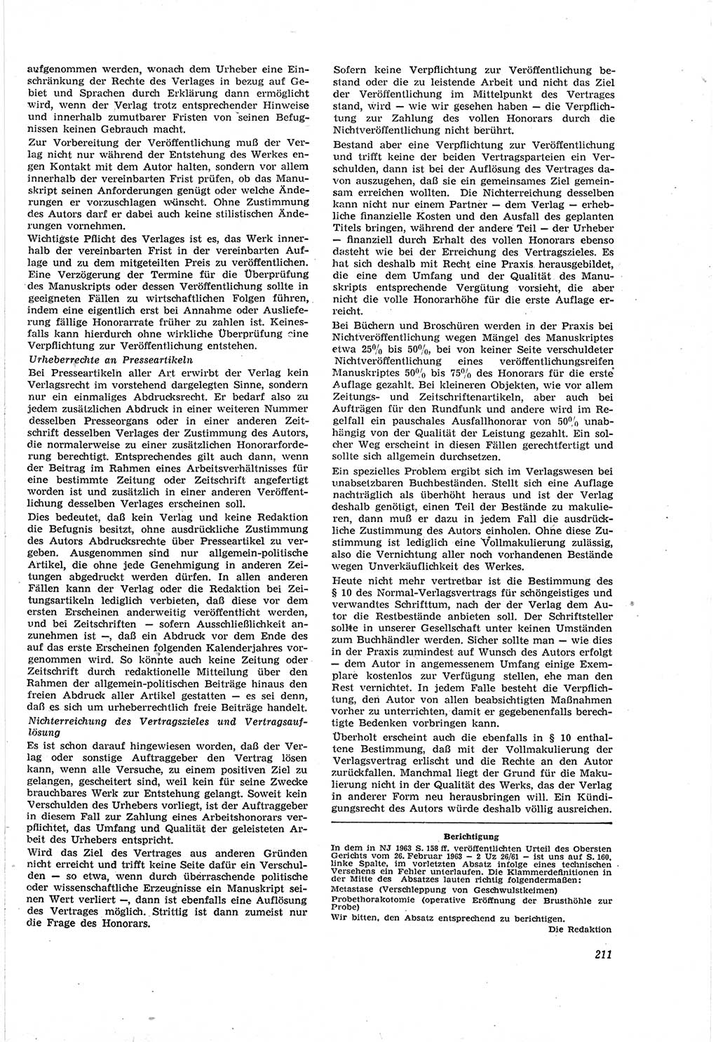 Neue Justiz (NJ), Zeitschrift für Recht und Rechtswissenschaft [Deutsche Demokratische Republik (DDR)], 18. Jahrgang 1964, Seite 211 (NJ DDR 1964, S. 211)