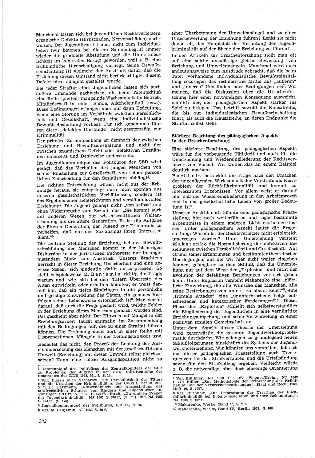 Neue Justiz (NJ), Zeitschrift für Recht und Rechtswissenschaft [Deutsche Demokratische Republik (DDR)], 18. Jahrgang 1964, Seite 232 (NJ DDR 1964, S. 232)